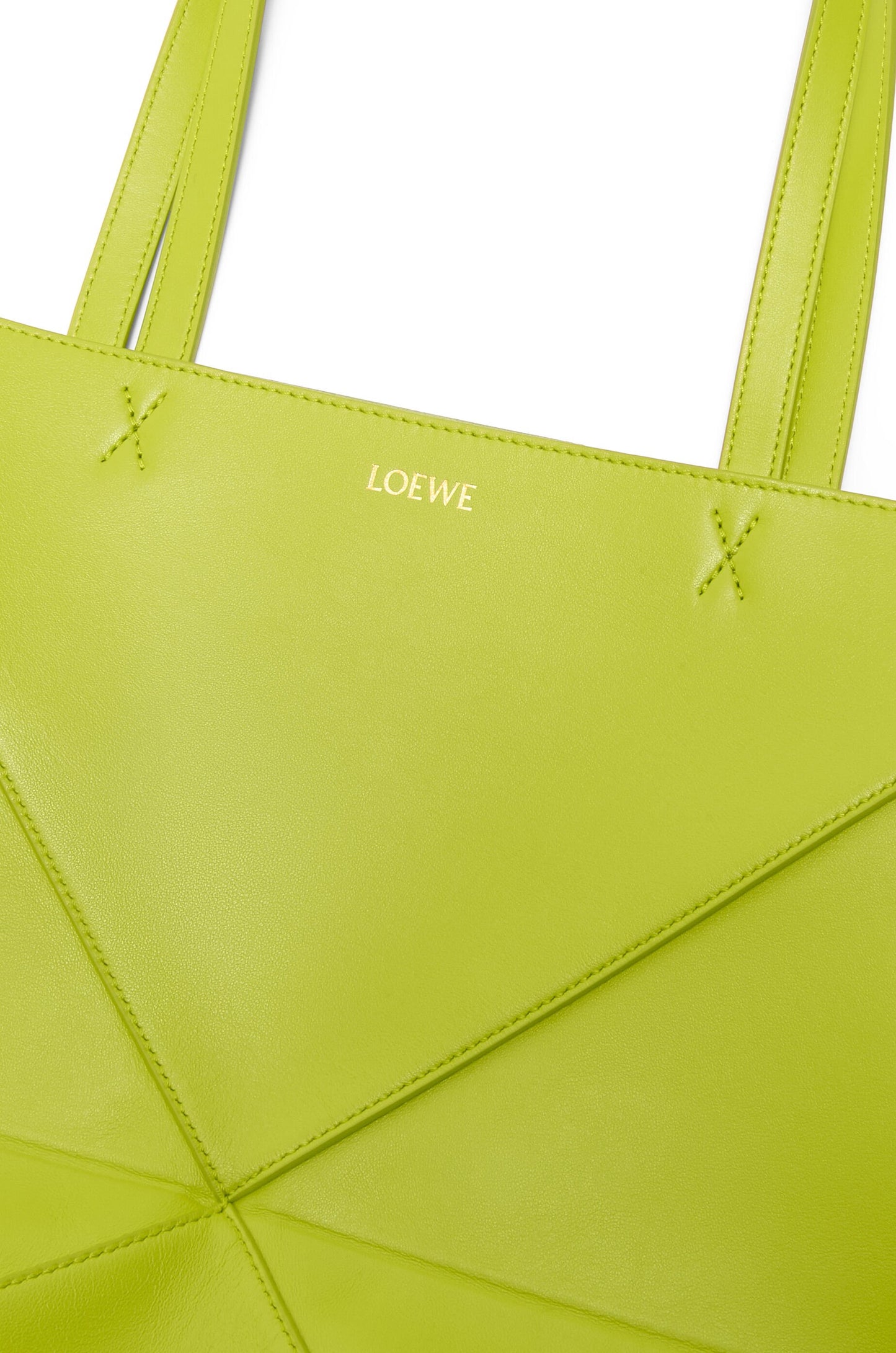 Medium Puzzle Fold tote in shiny calfskin