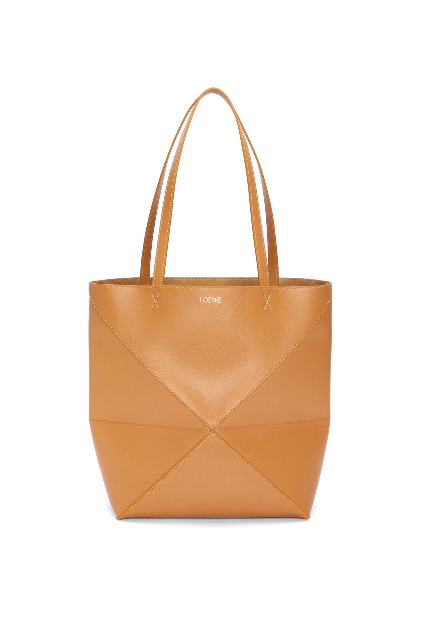 Medium Puzzle Fold tote in shiny calfskin