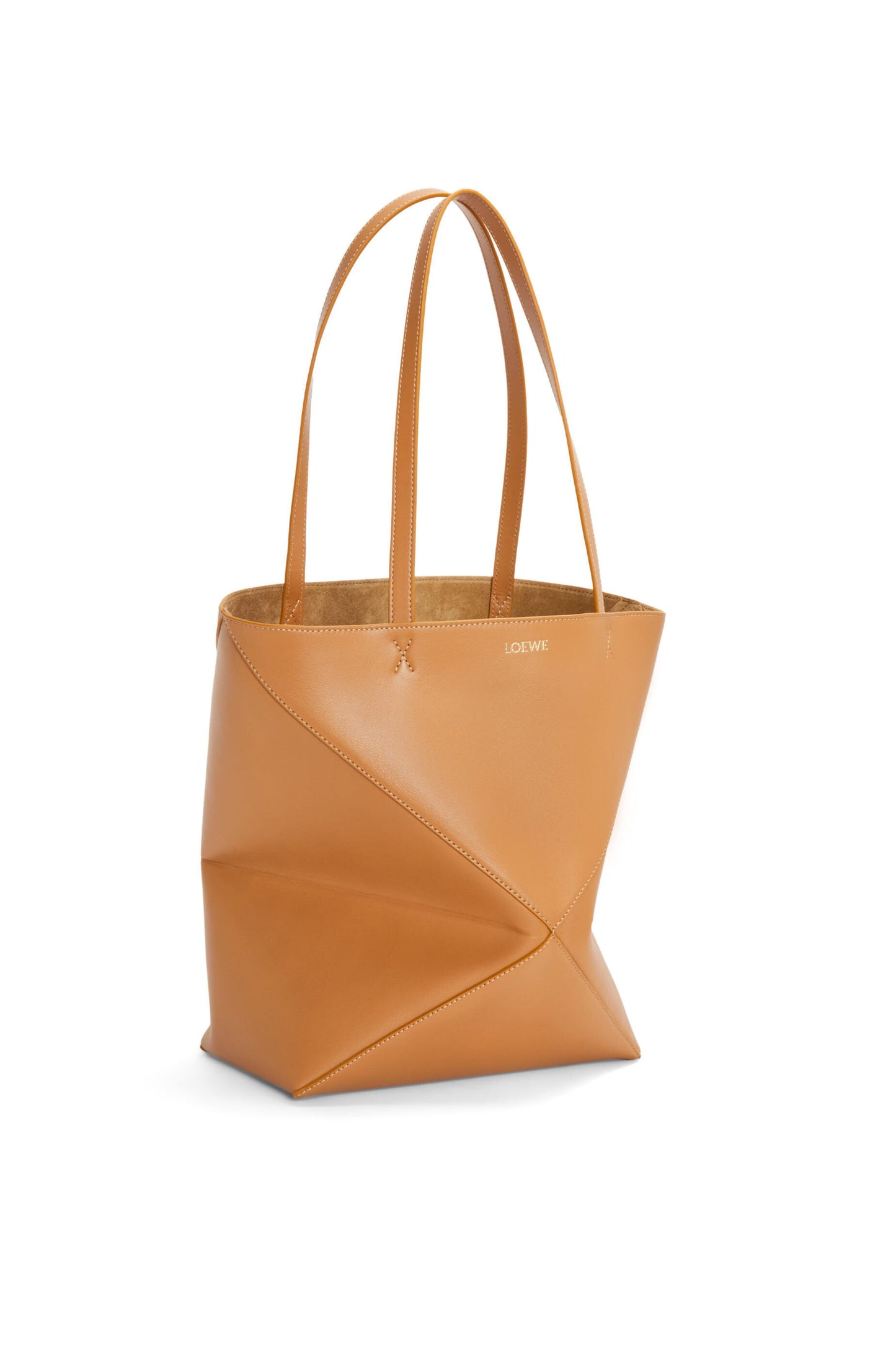 Medium Puzzle Fold tote in shiny calfskin