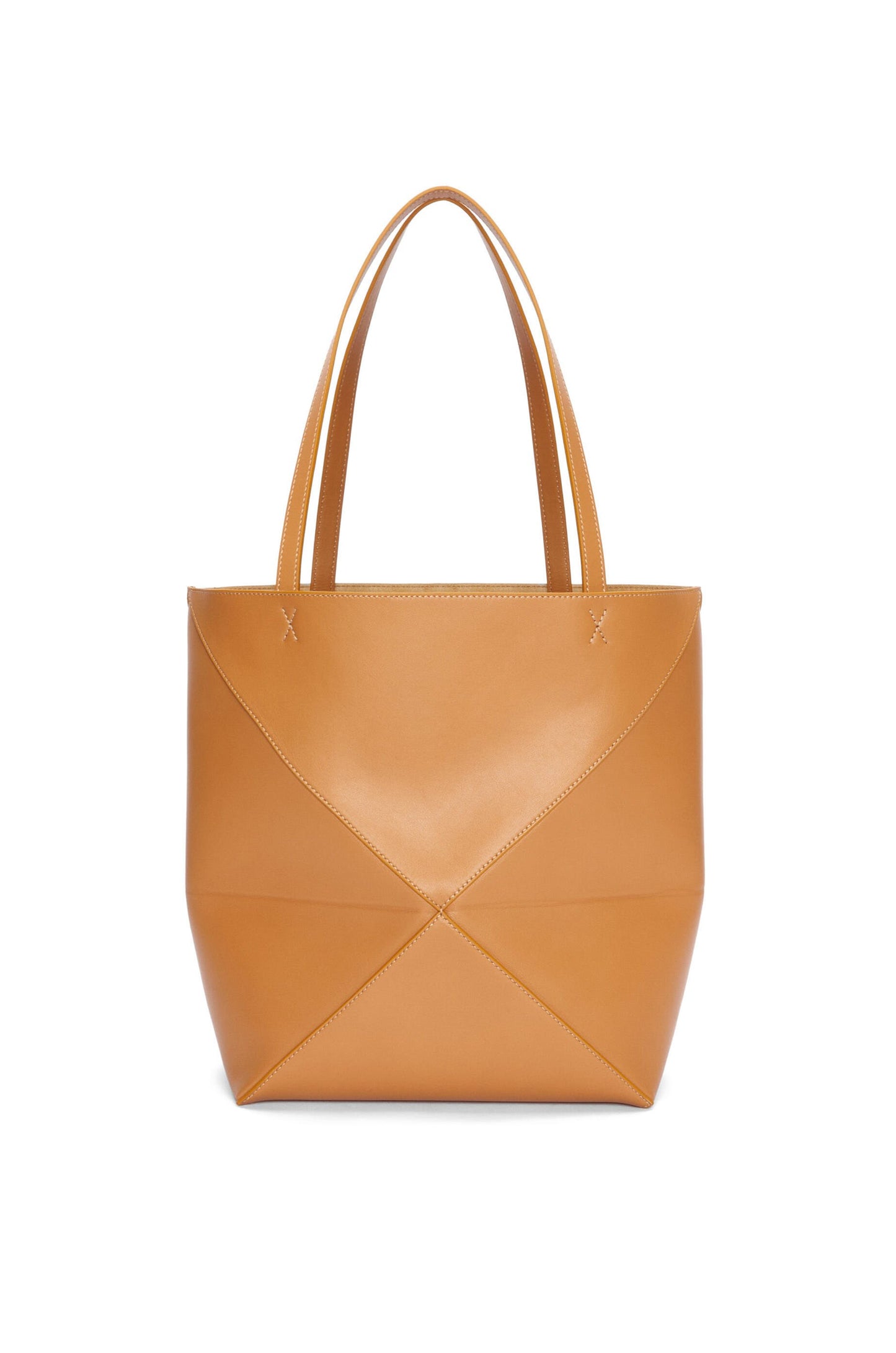 Medium Puzzle Fold tote in shiny calfskin