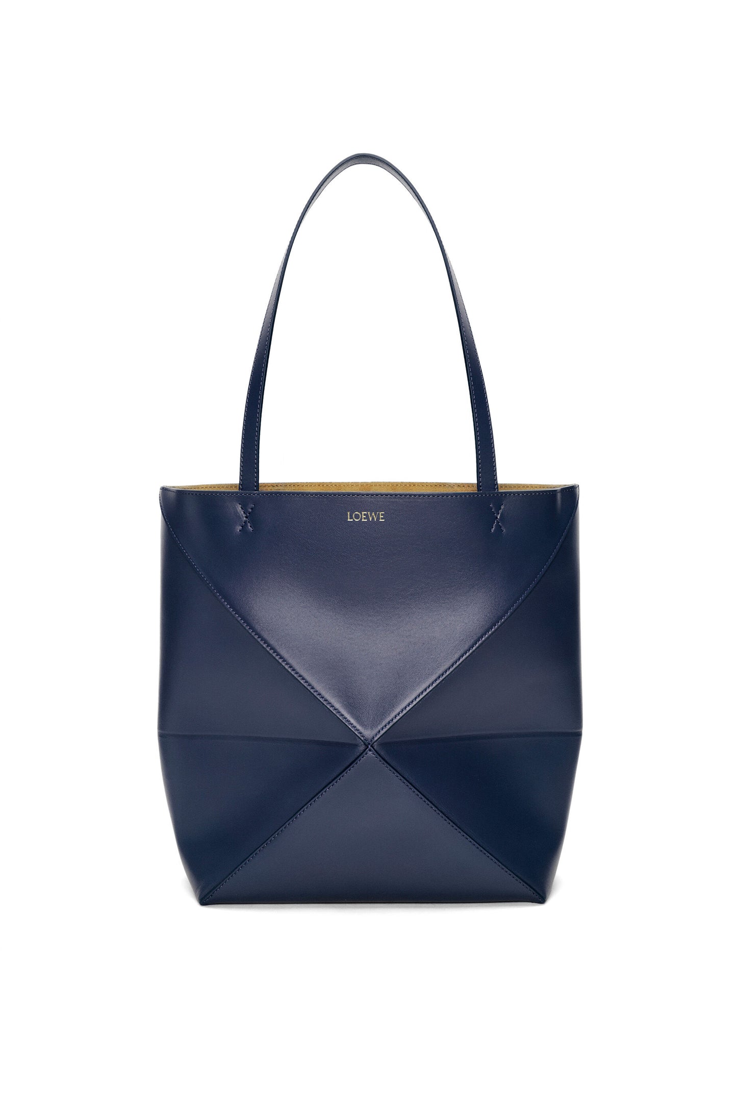 Medium Puzzle Fold tote in shiny calfskin