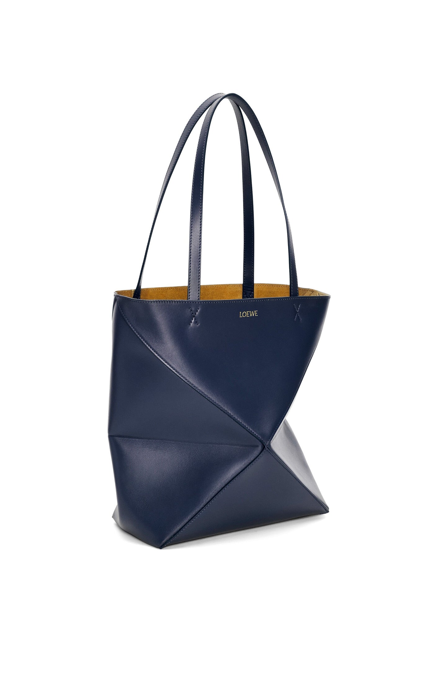 Medium Puzzle Fold tote in shiny calfskin