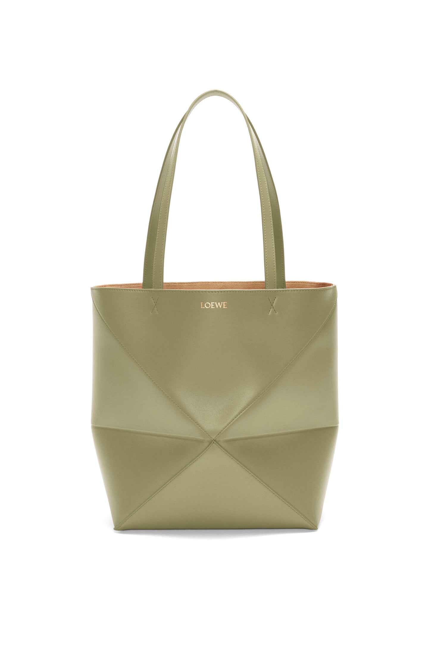 Medium Puzzle Fold tote in shiny calfskin