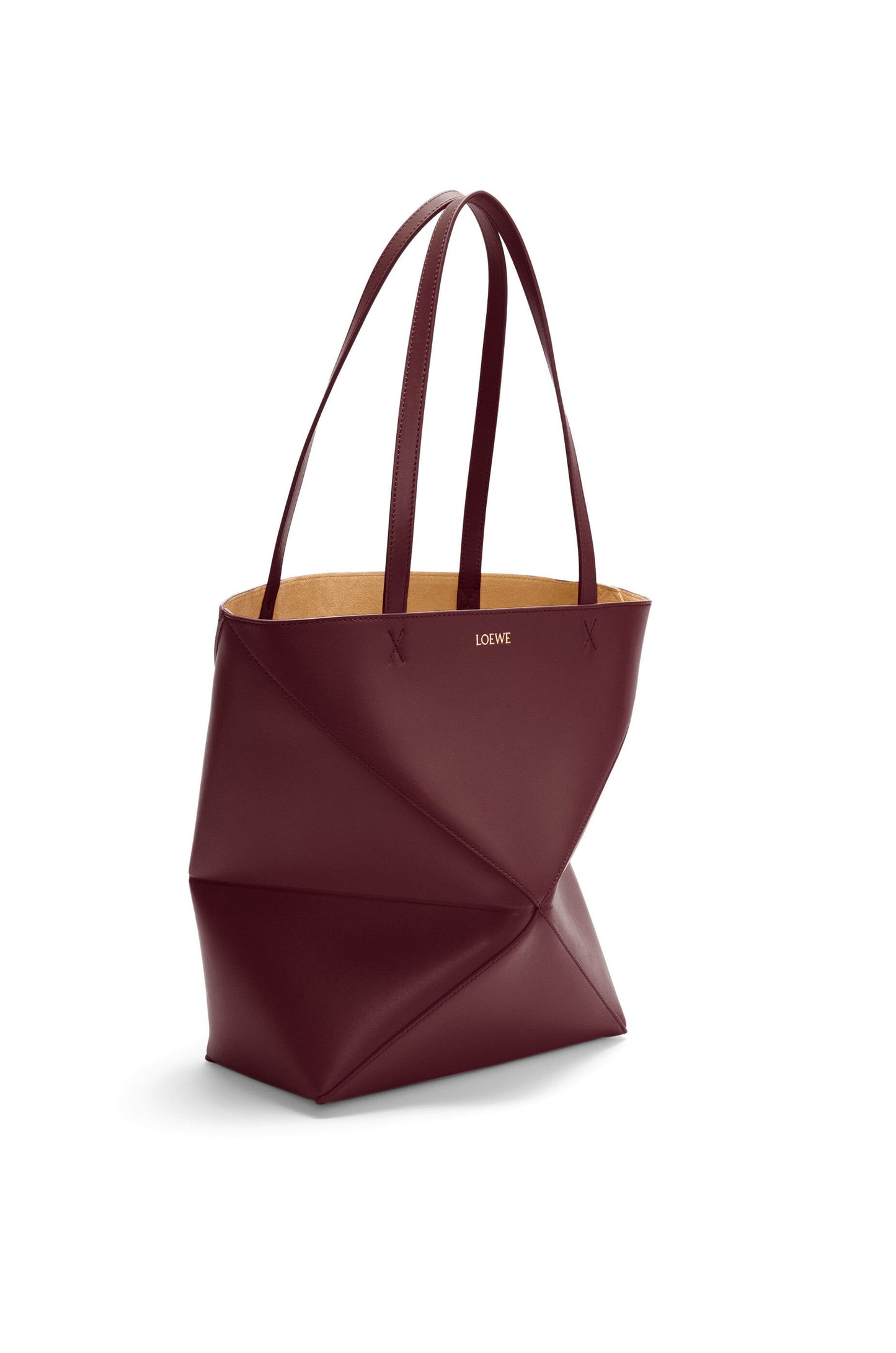 Medium Puzzle Fold tote in shiny calfskin