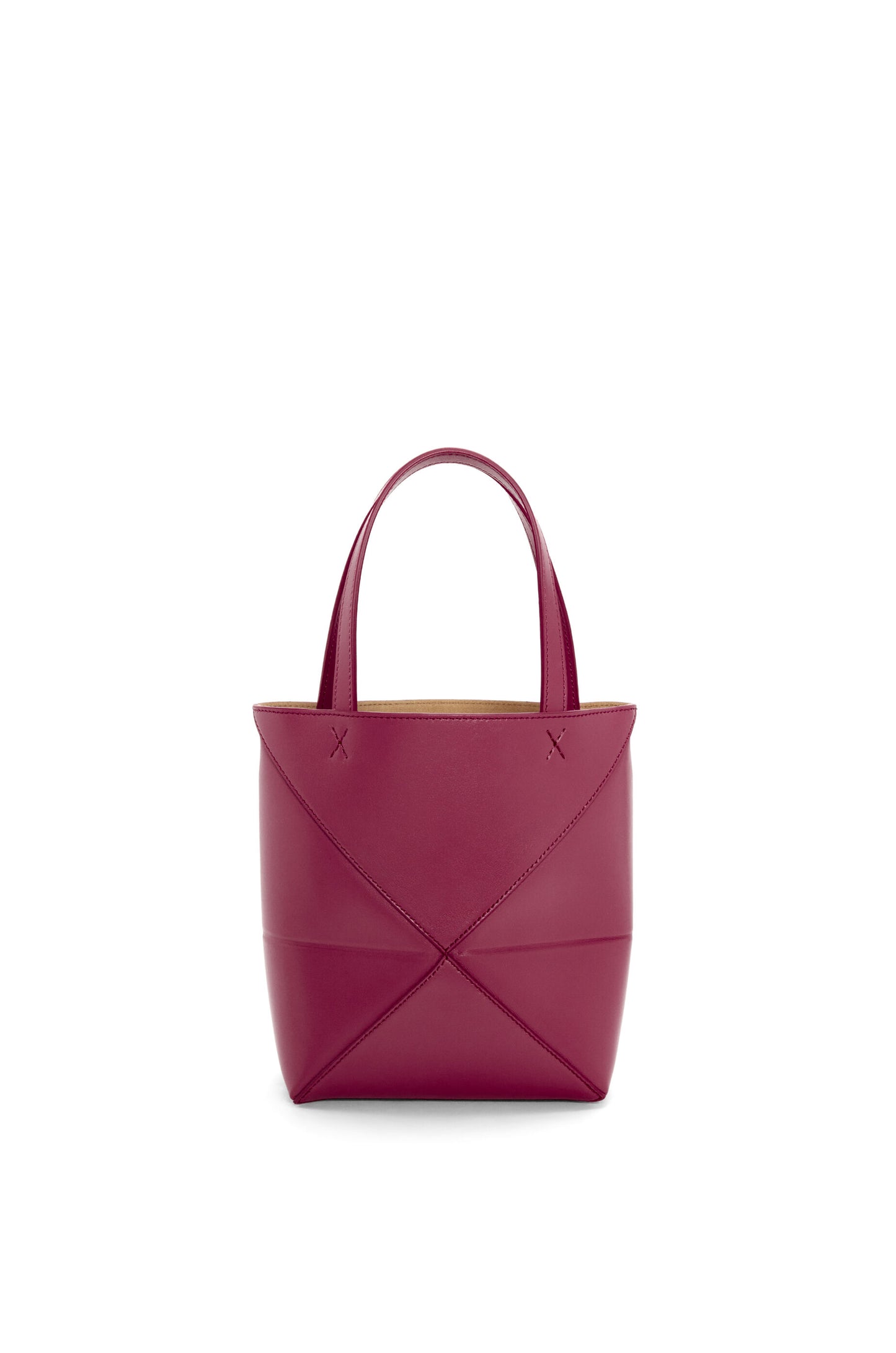 Mini Puzzle Fold tote in shiny calfskin