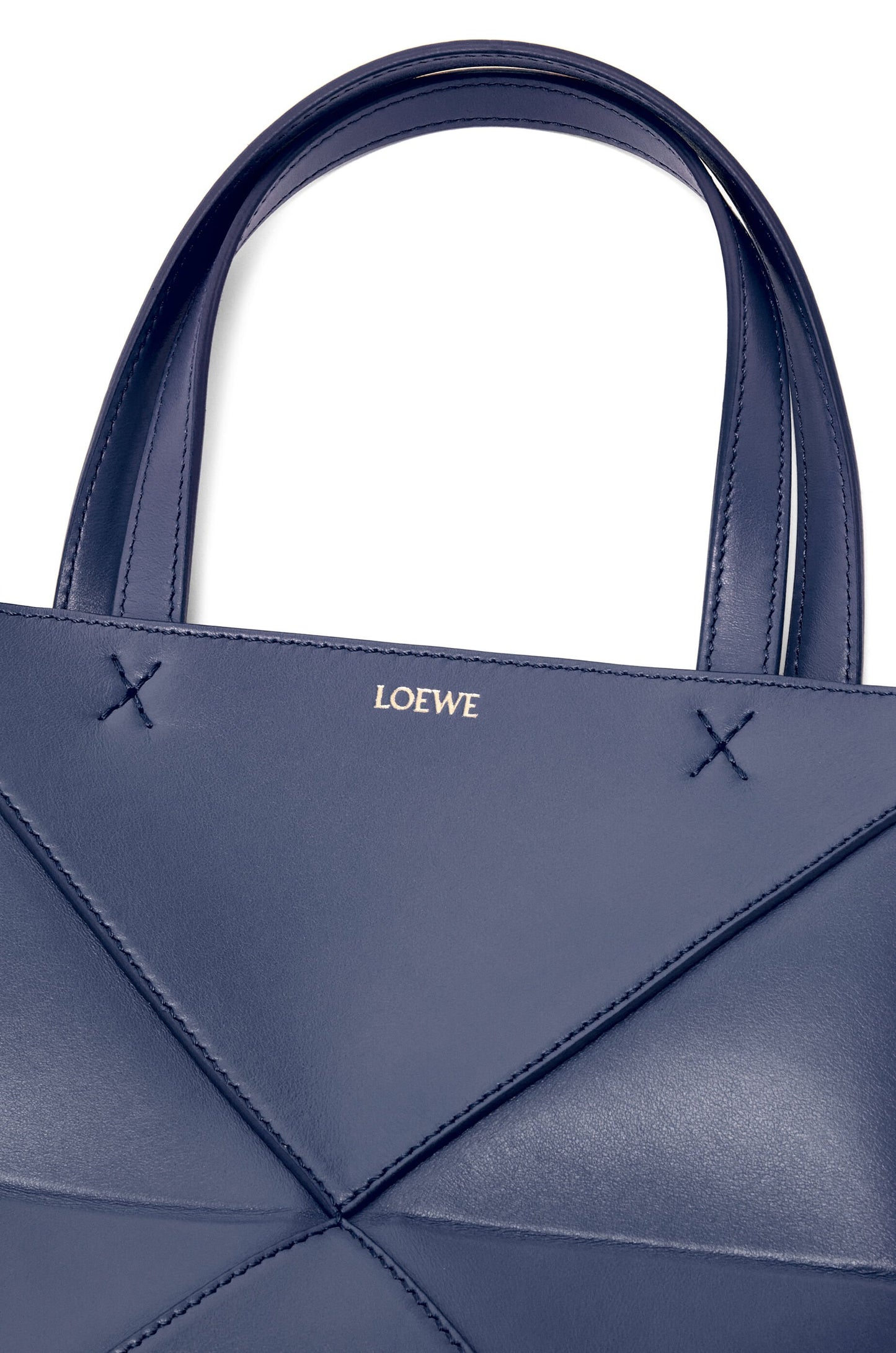 Mini Puzzle Fold tote in shiny calfskin