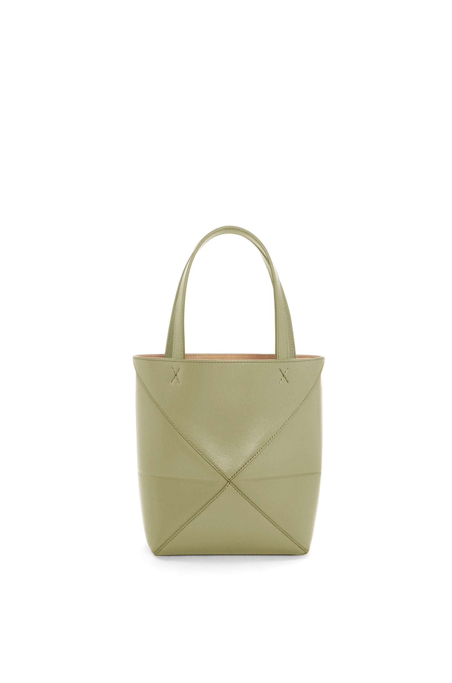 Mini Puzzle Fold tote in shiny calfskin