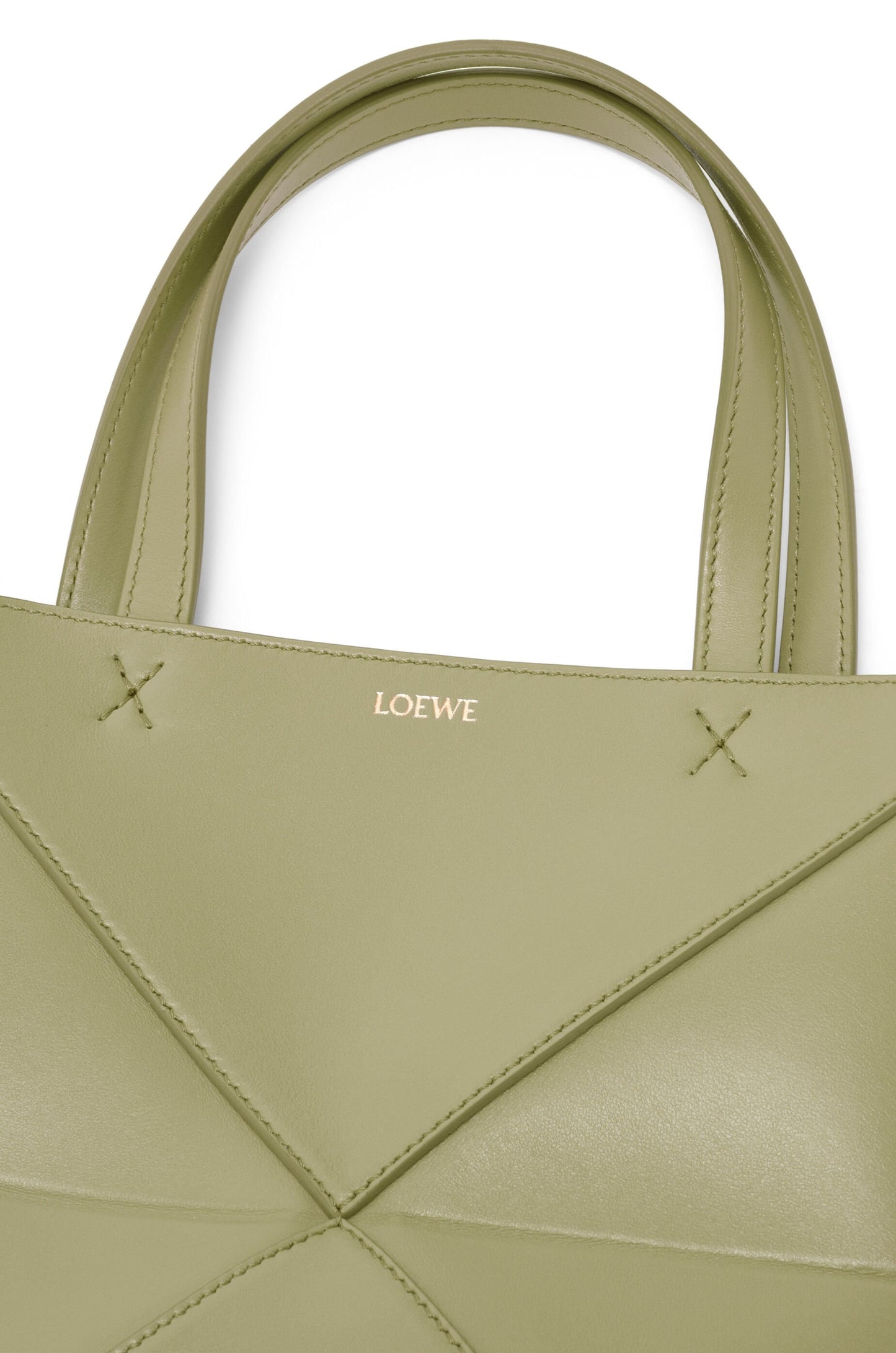 Mini Puzzle Fold tote in shiny calfskin