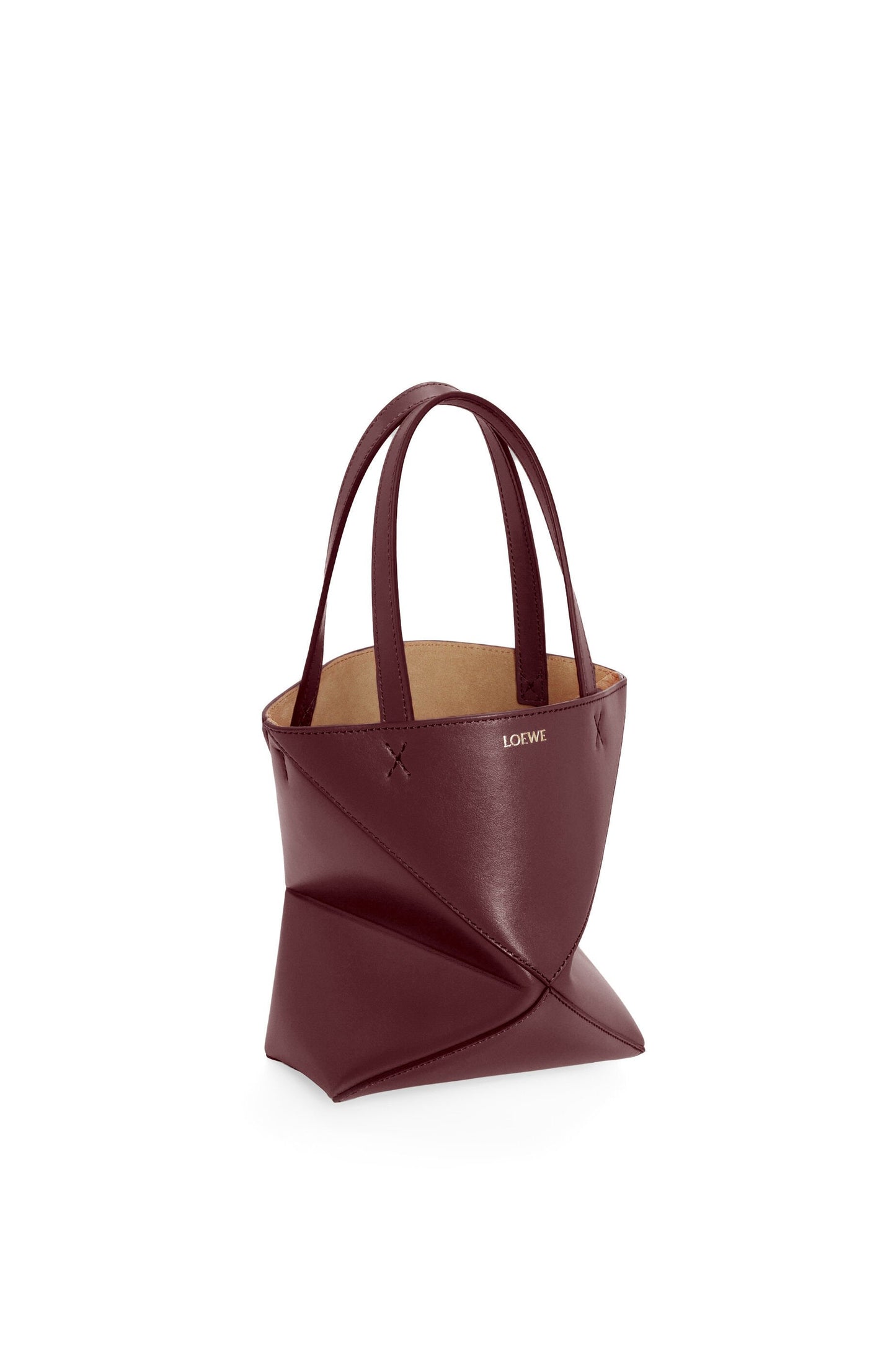 Mini Puzzle Fold tote in shiny calfskin