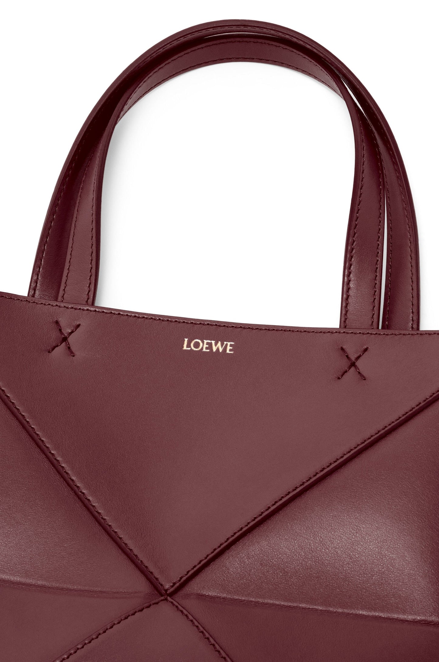 Mini Puzzle Fold tote in shiny calfskin