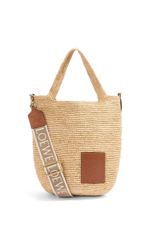 Mini Slit bag in raffia and calfskin