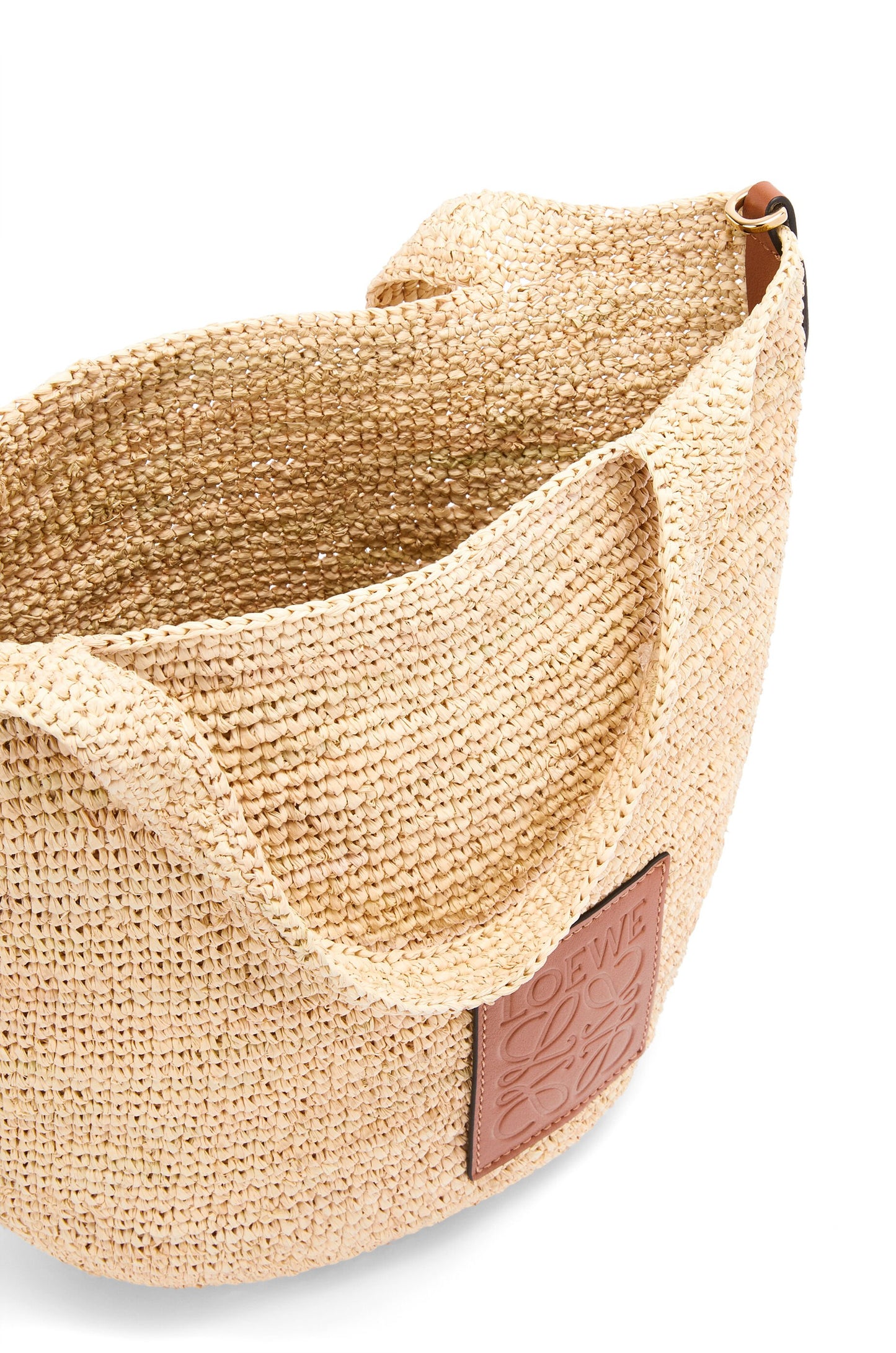 Mini Slit bag in raffia and calfskin