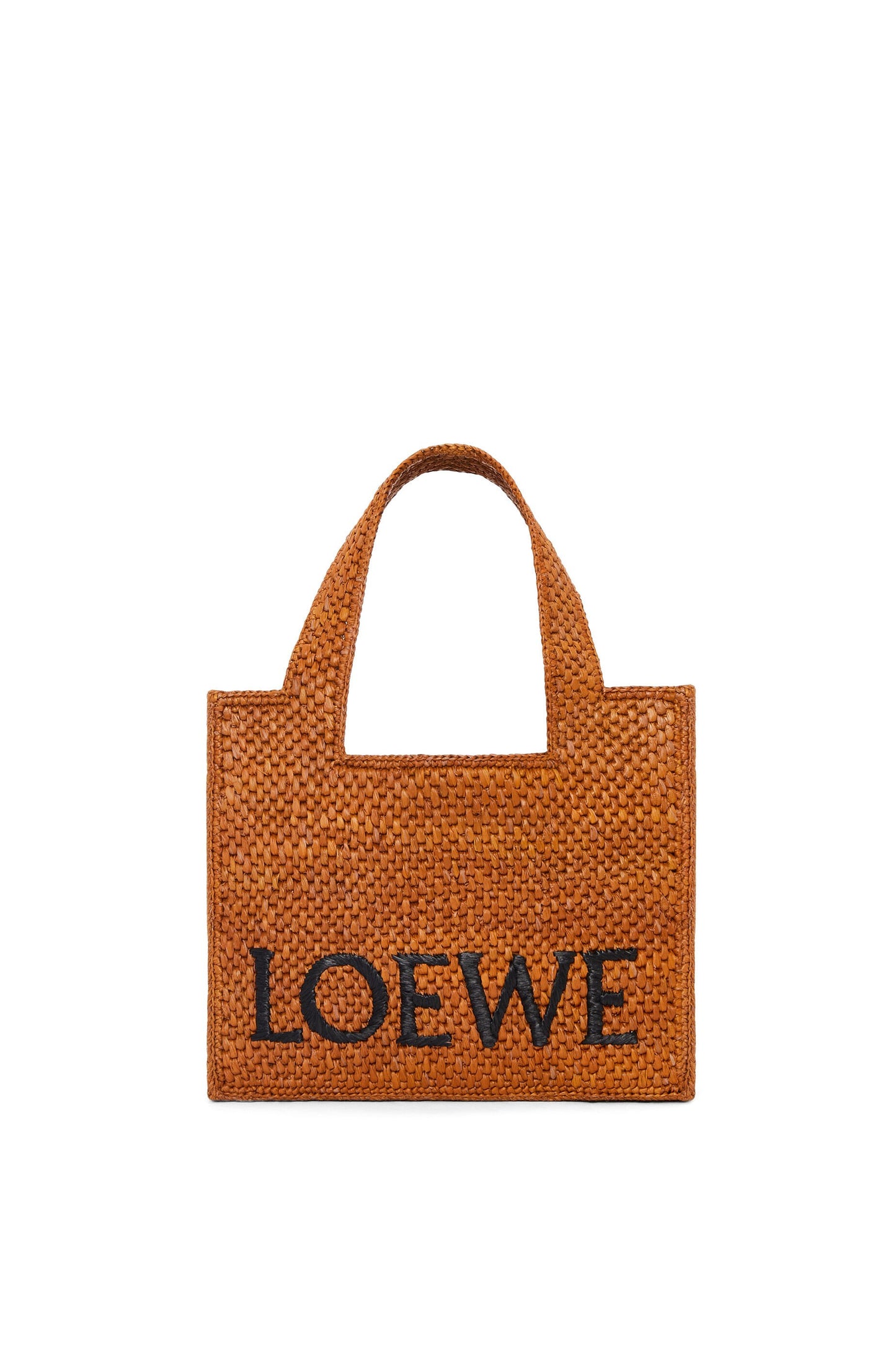 Small LOEWE Font Tote in raffia