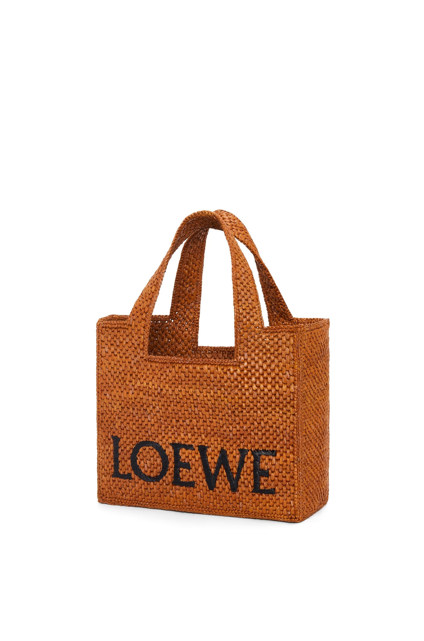 Small LOEWE Font Tote in raffia