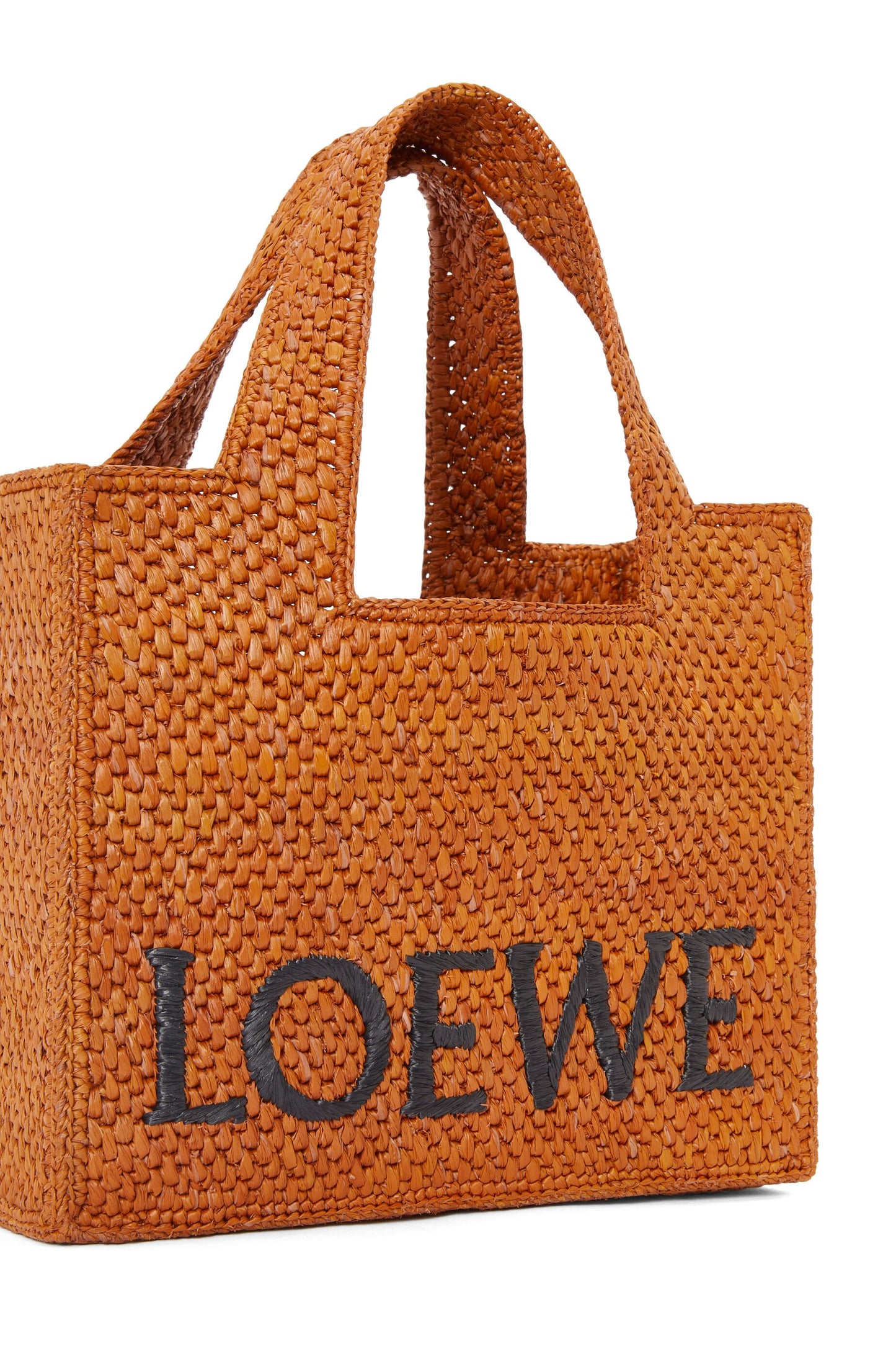 Small LOEWE Font Tote in raffia