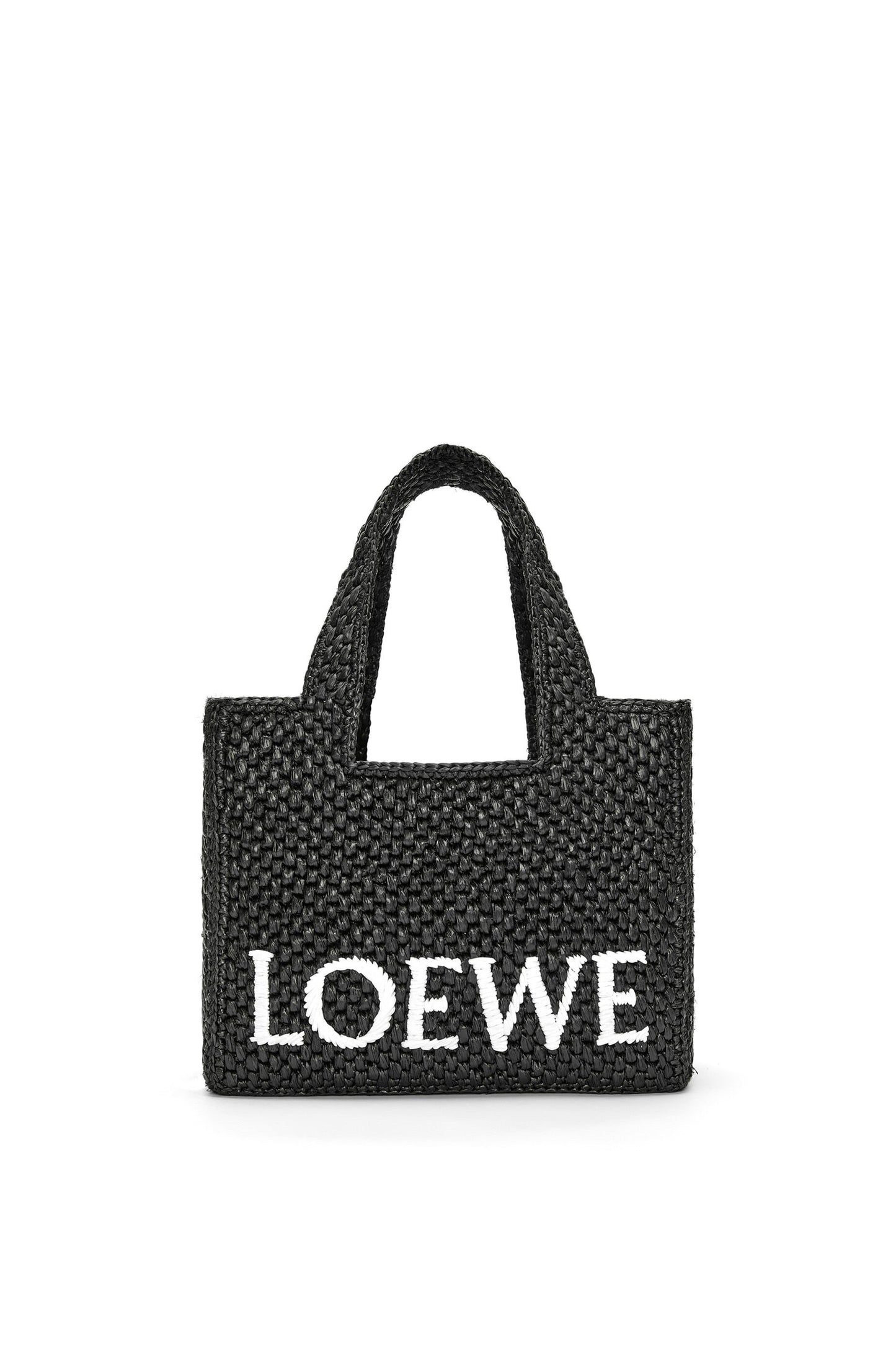 Small LOEWE Font Tote in raffia