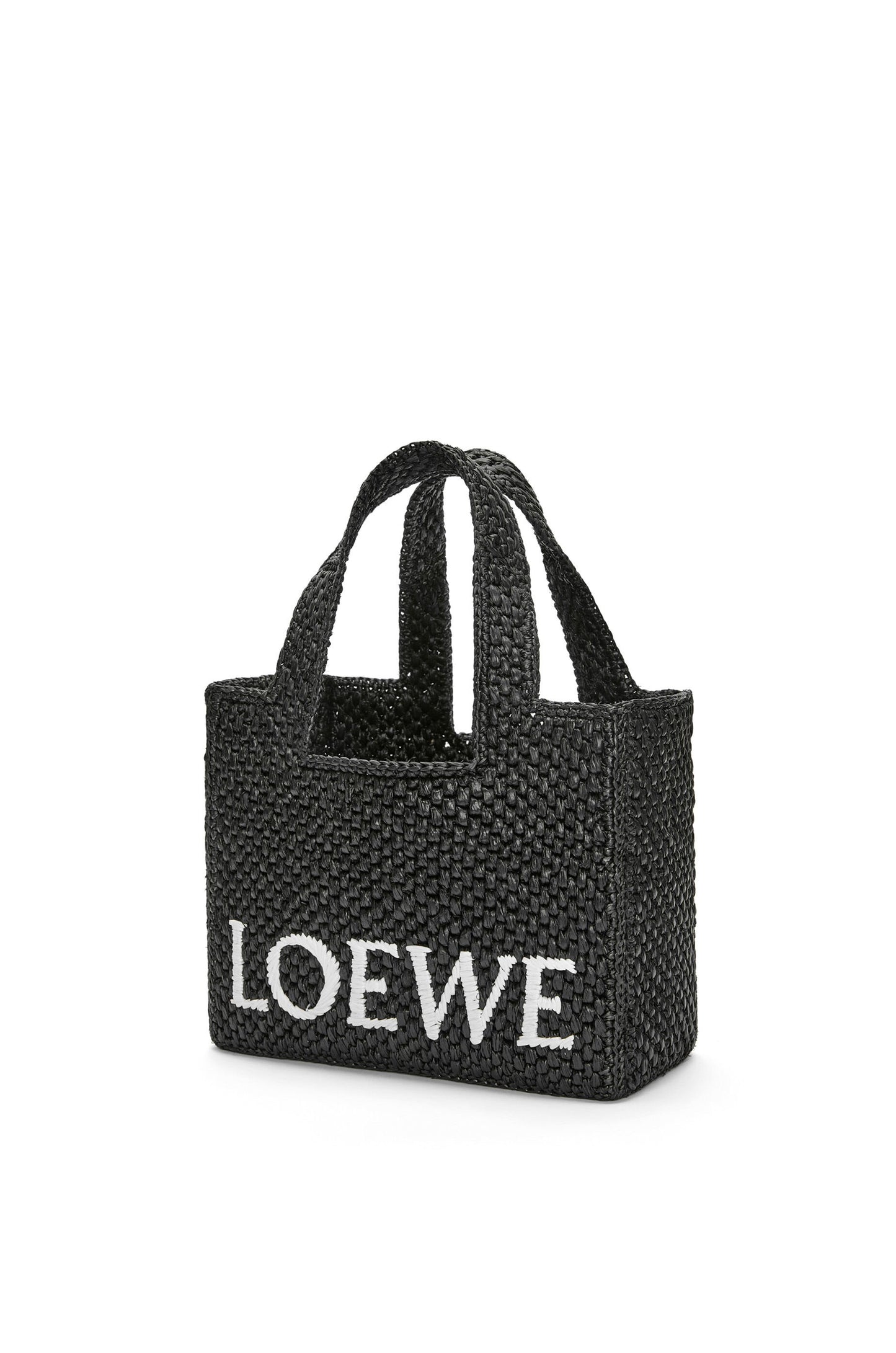 Small LOEWE Font Tote in raffia