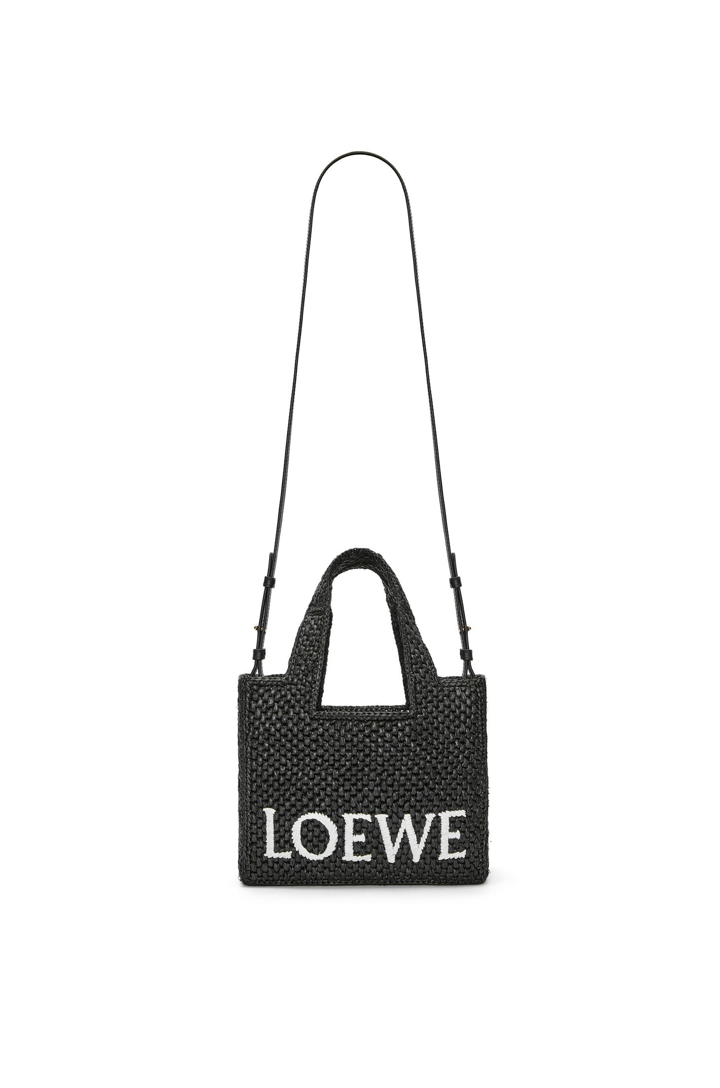 Small LOEWE Font Tote in raffia