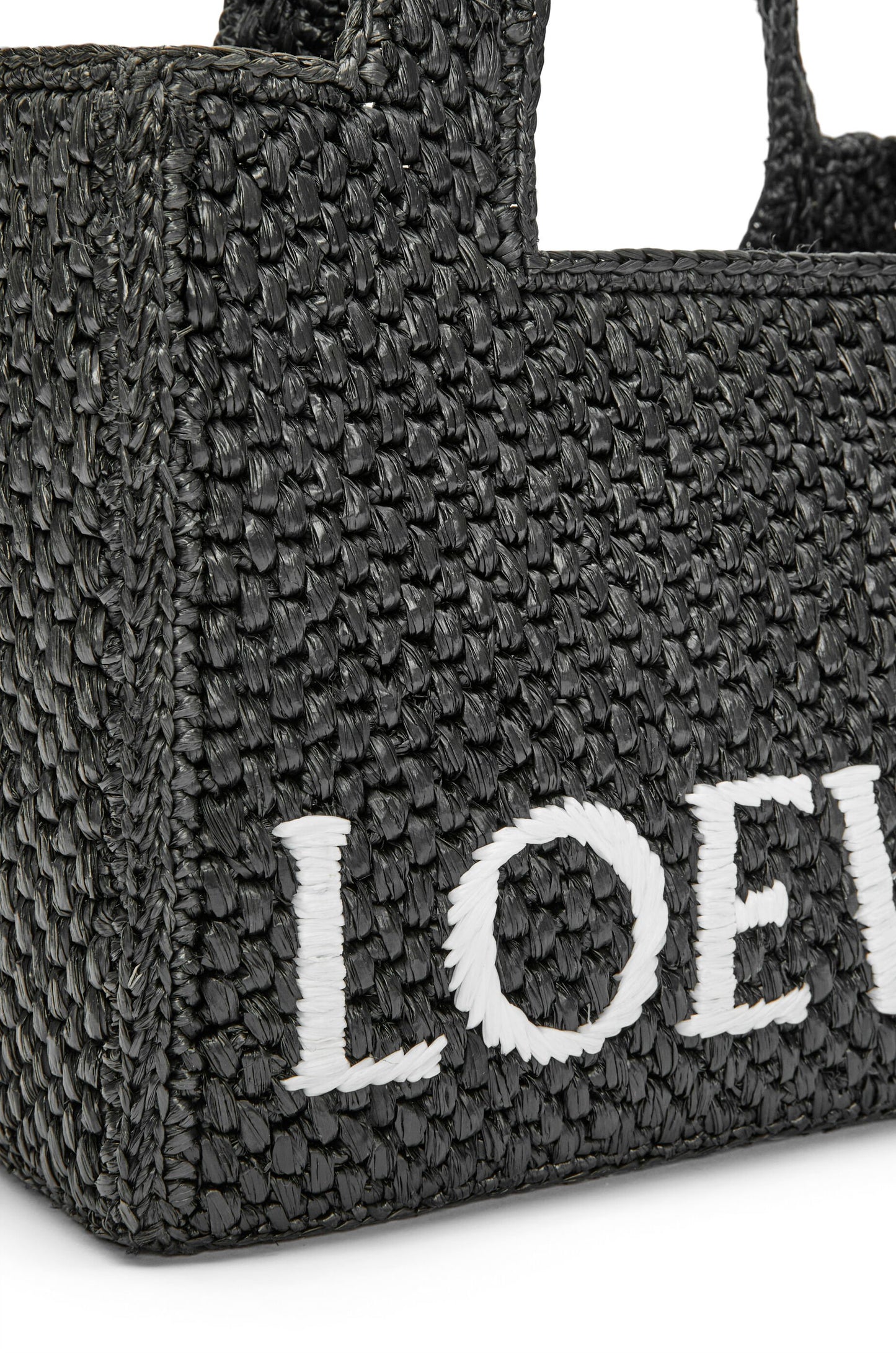 Small LOEWE Font Tote in raffia