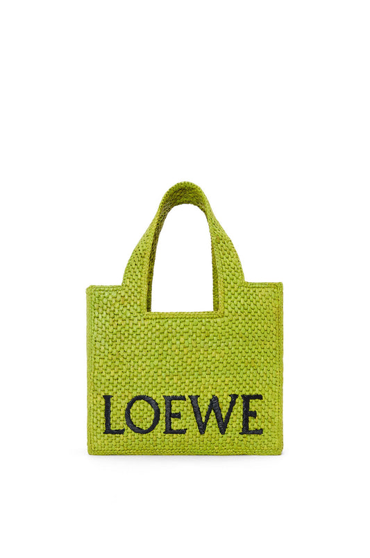 Small LOEWE Font Tote in raffia