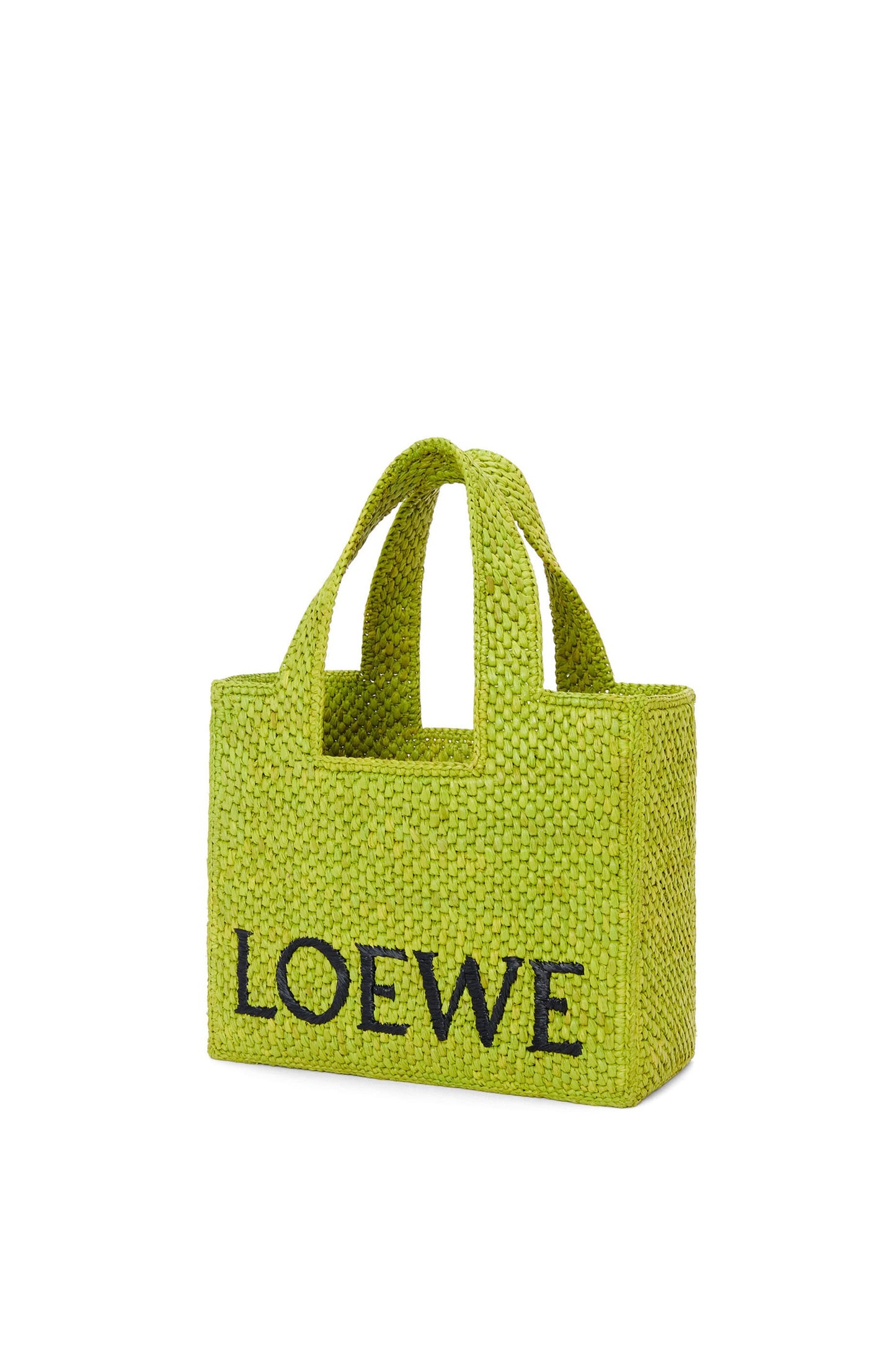 Small LOEWE Font Tote in raffia