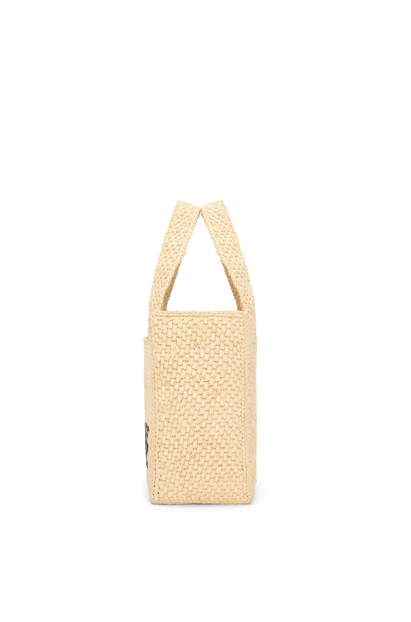 Small LOEWE Font tote in raffia