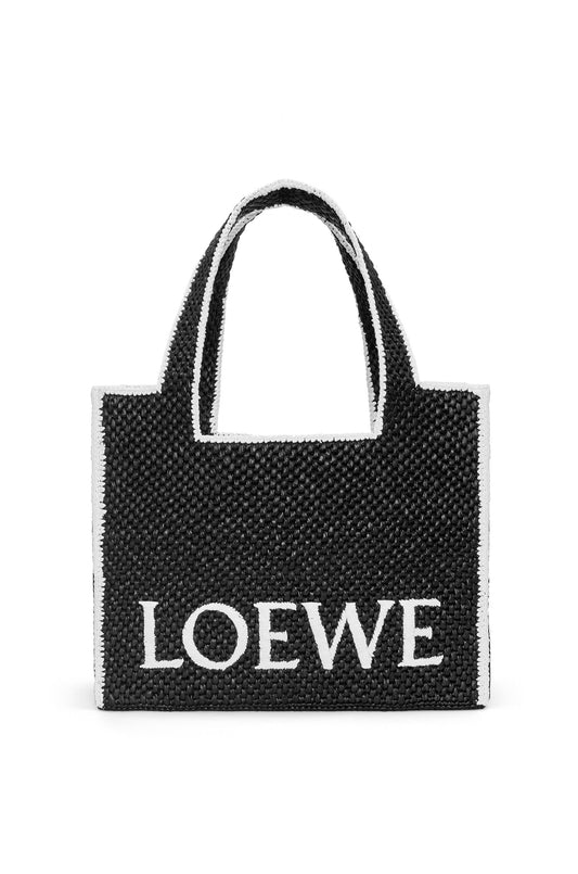 Large LOEWE Font Tote in raffia