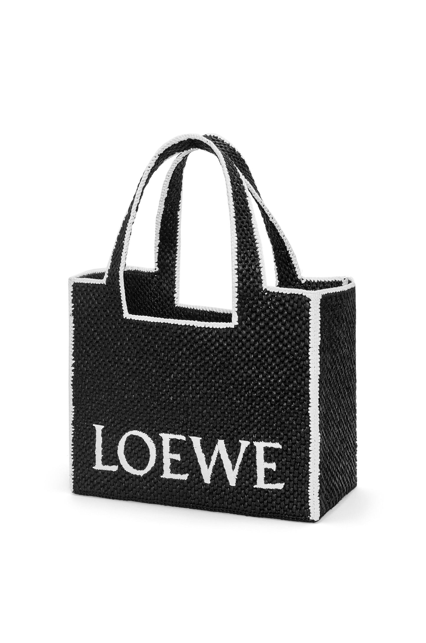 Large LOEWE Font Tote in raffia