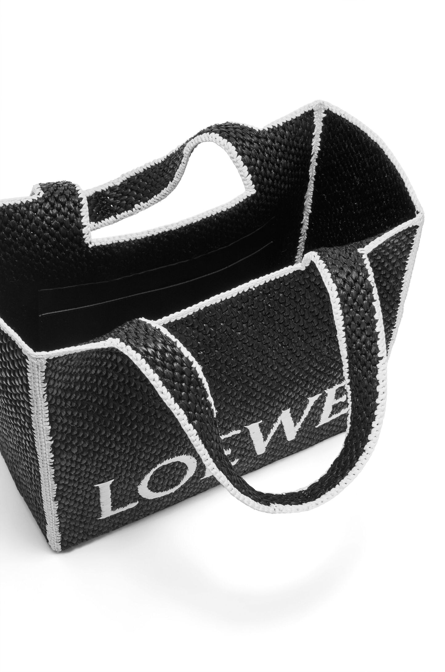 Large LOEWE Font Tote in raffia