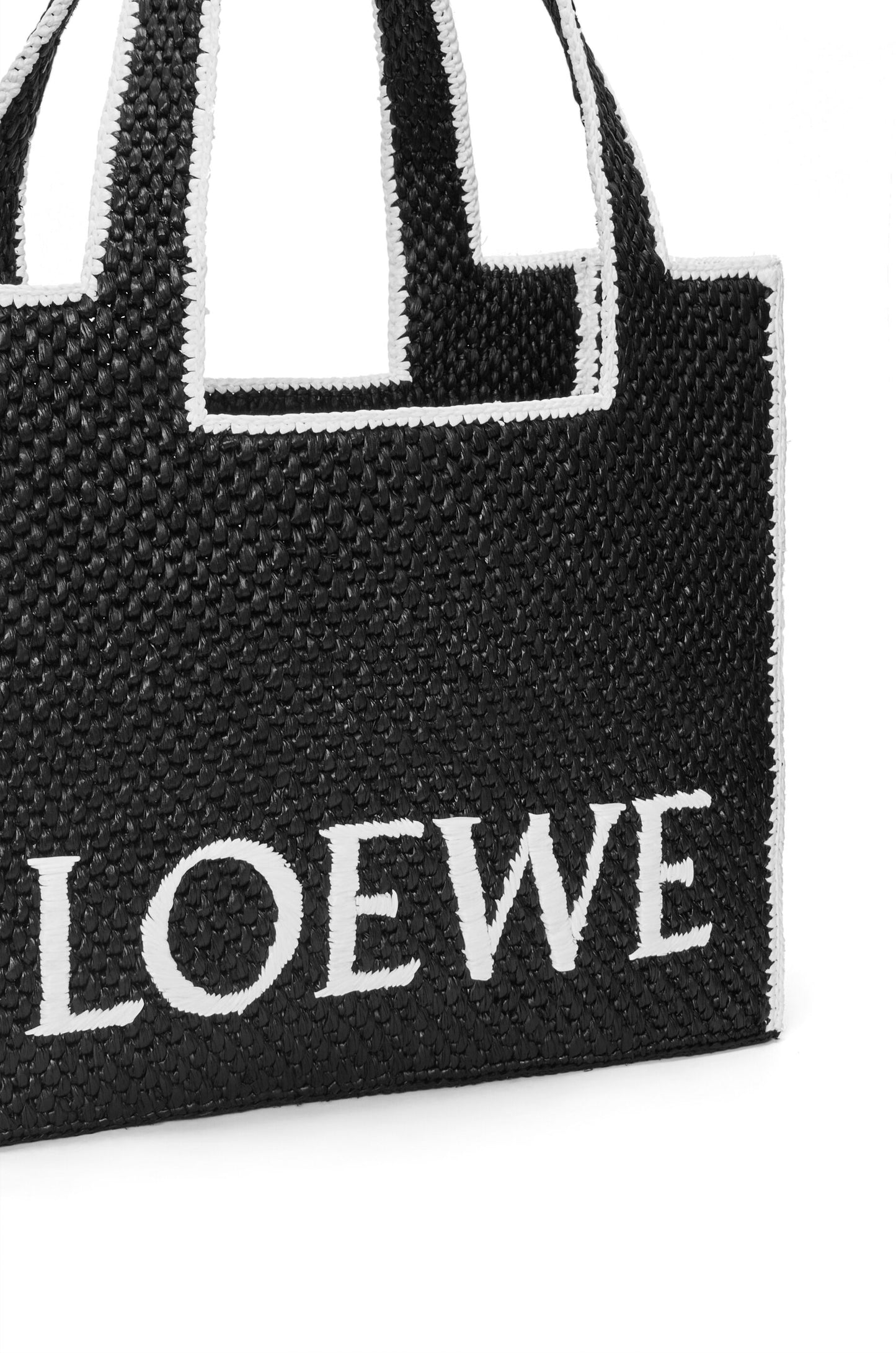 Large LOEWE Font Tote in raffia