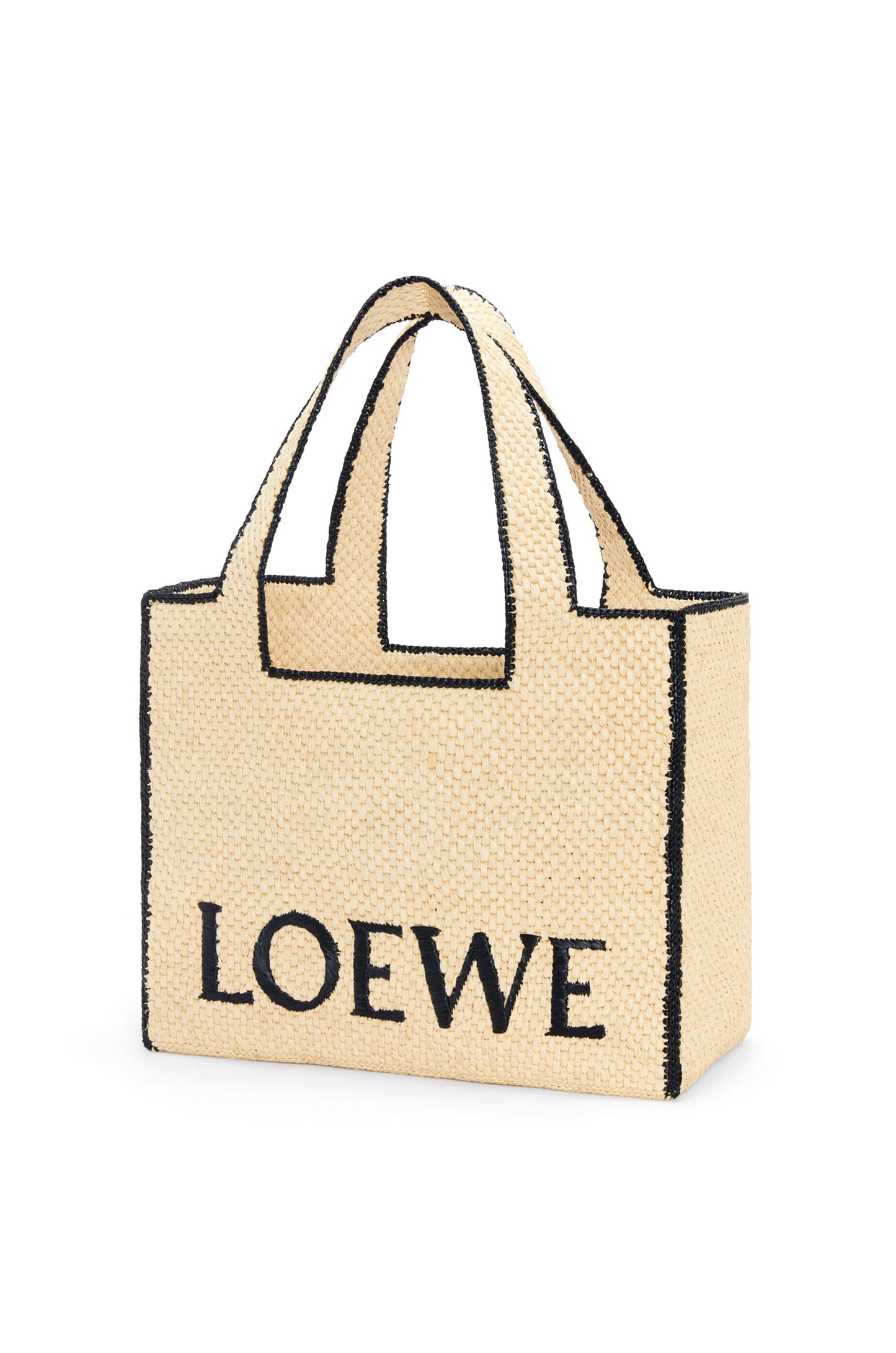 Large LOEWE Font tote in raffia