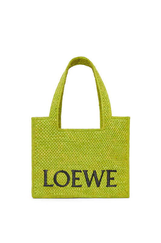 Medium LOEWE Font Tote in raffia