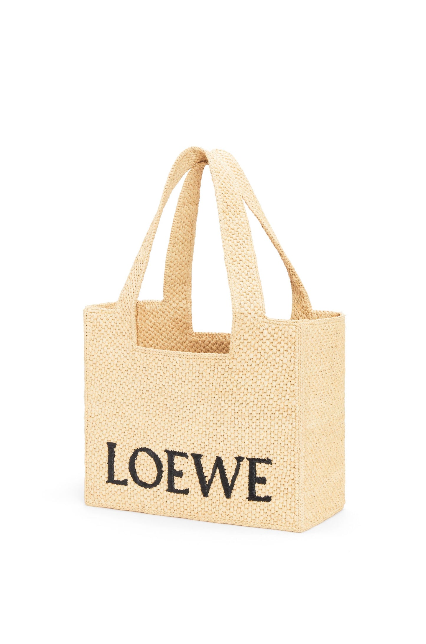 Medium LOEWE Font tote in raffia