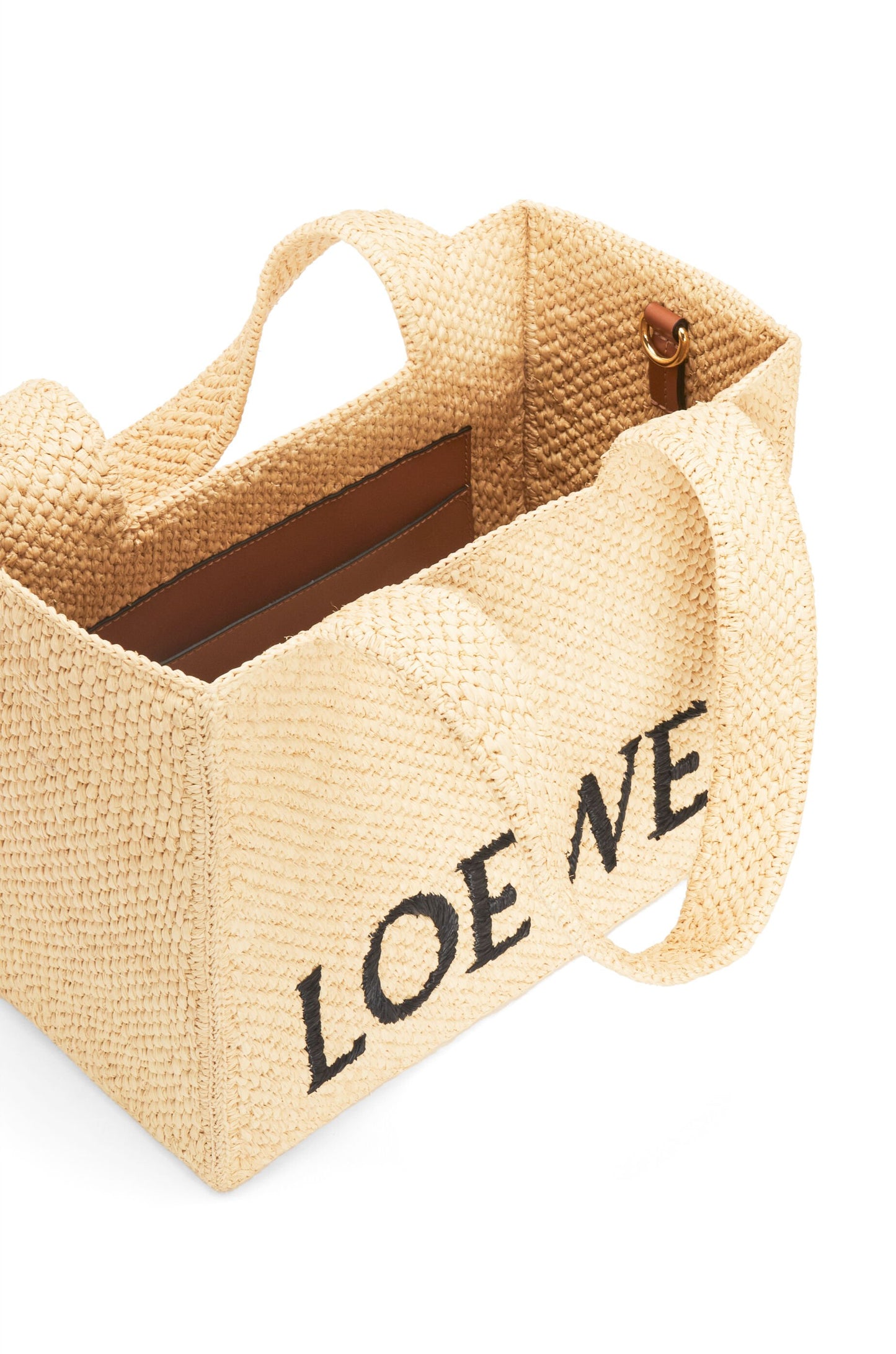 Medium LOEWE Font tote in raffia