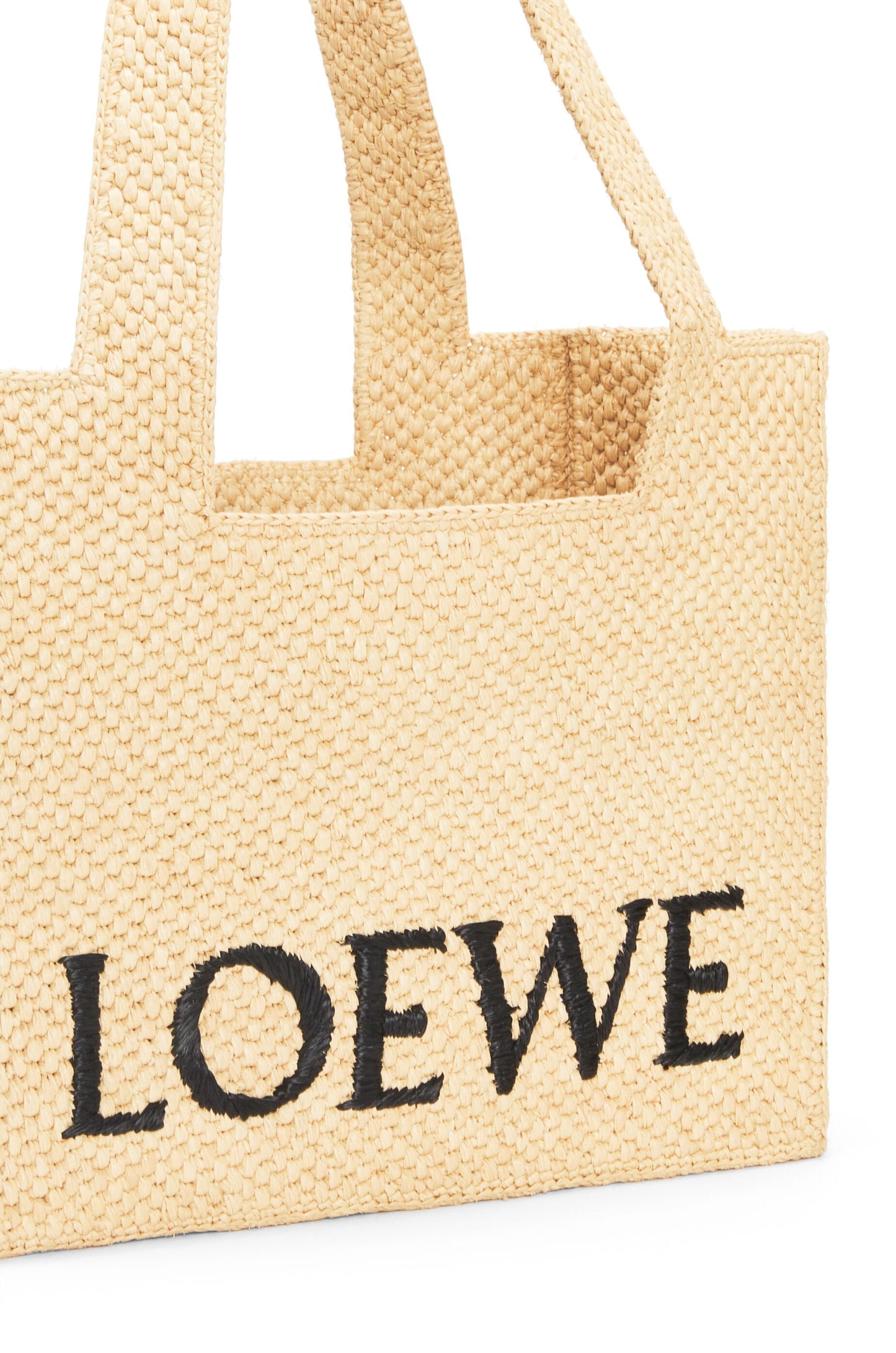 Medium LOEWE Font tote in raffia