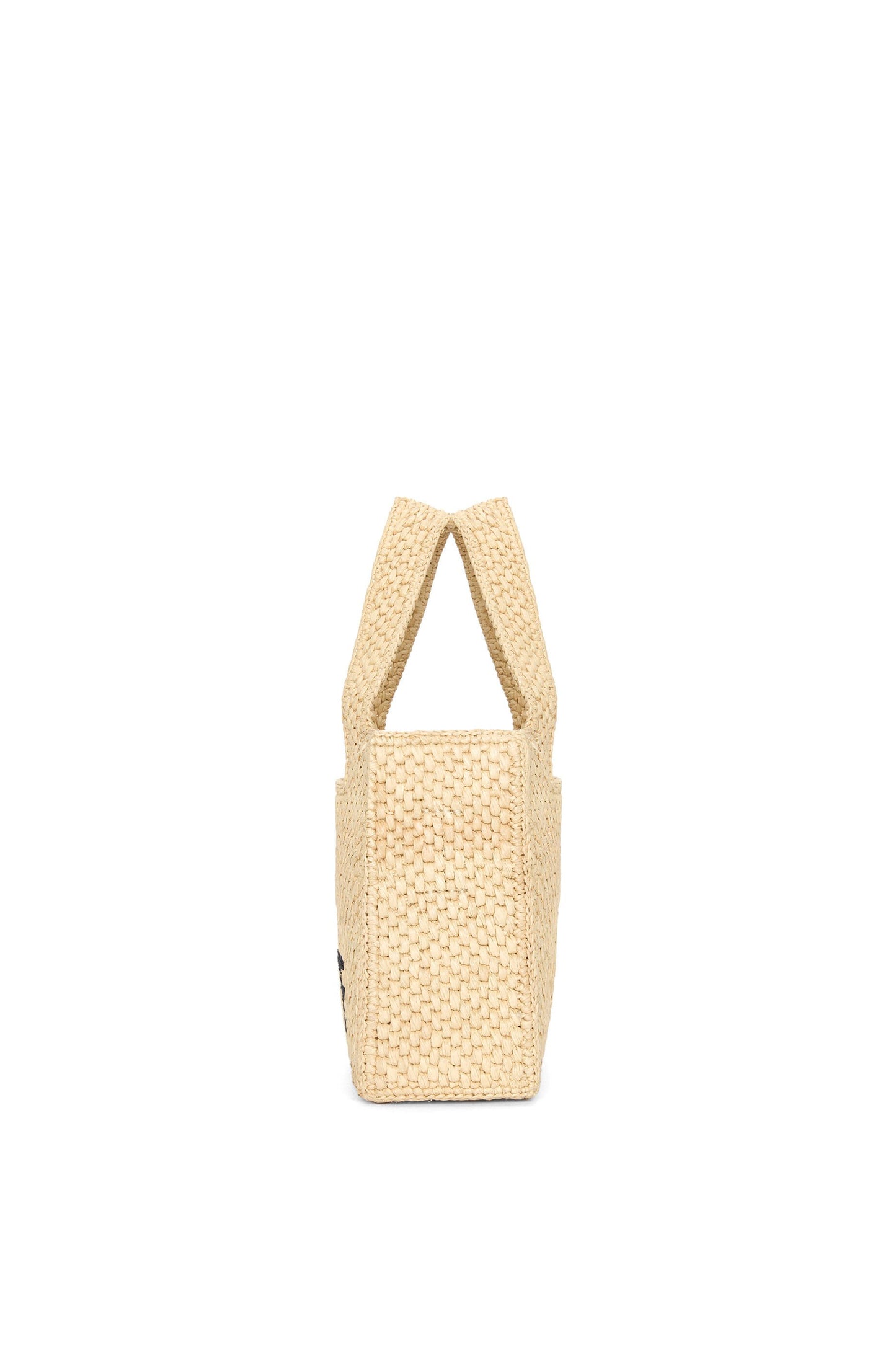 Mini LOEWE Font tote in raffia