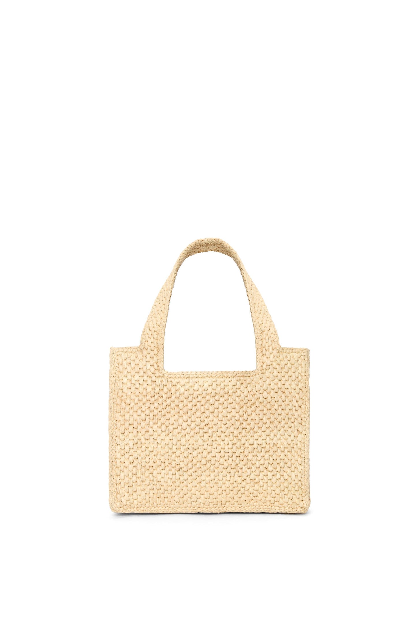 Mini LOEWE Font tote in raffia