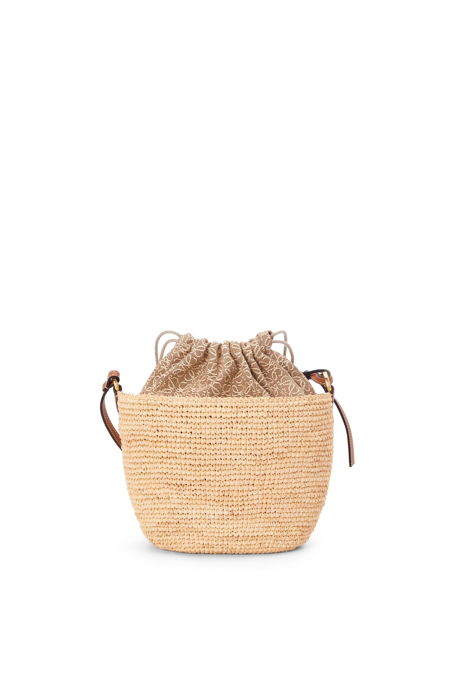 Pochette bag in raffia and calfskin