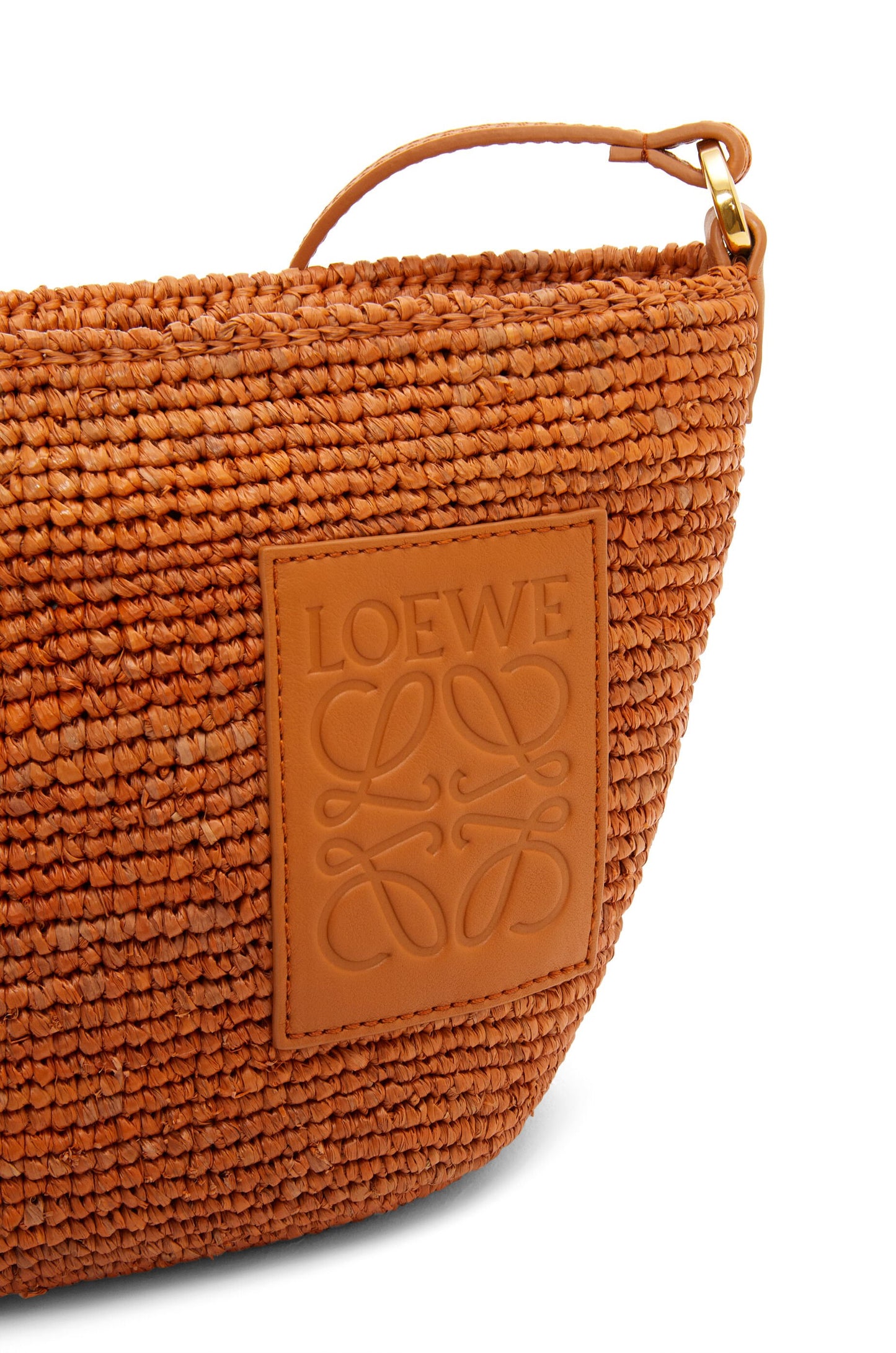 Slit Pochette bag in raffia and calfskin