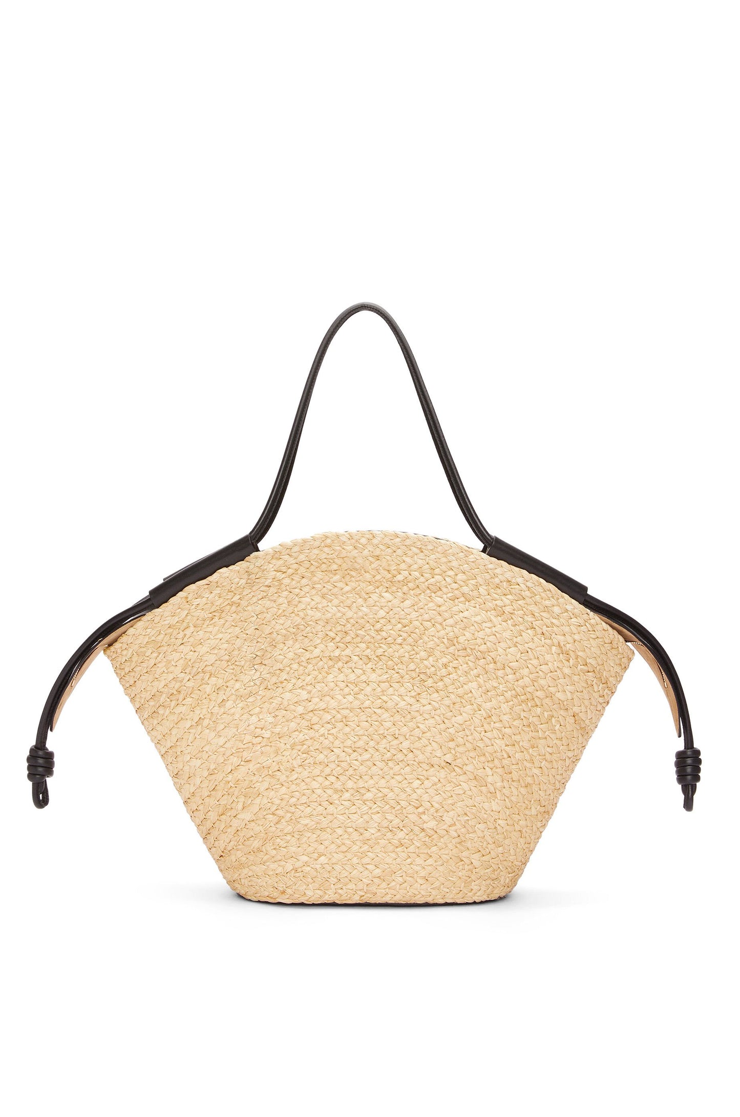 Large Paseo basket in raffia and nappa calfskin