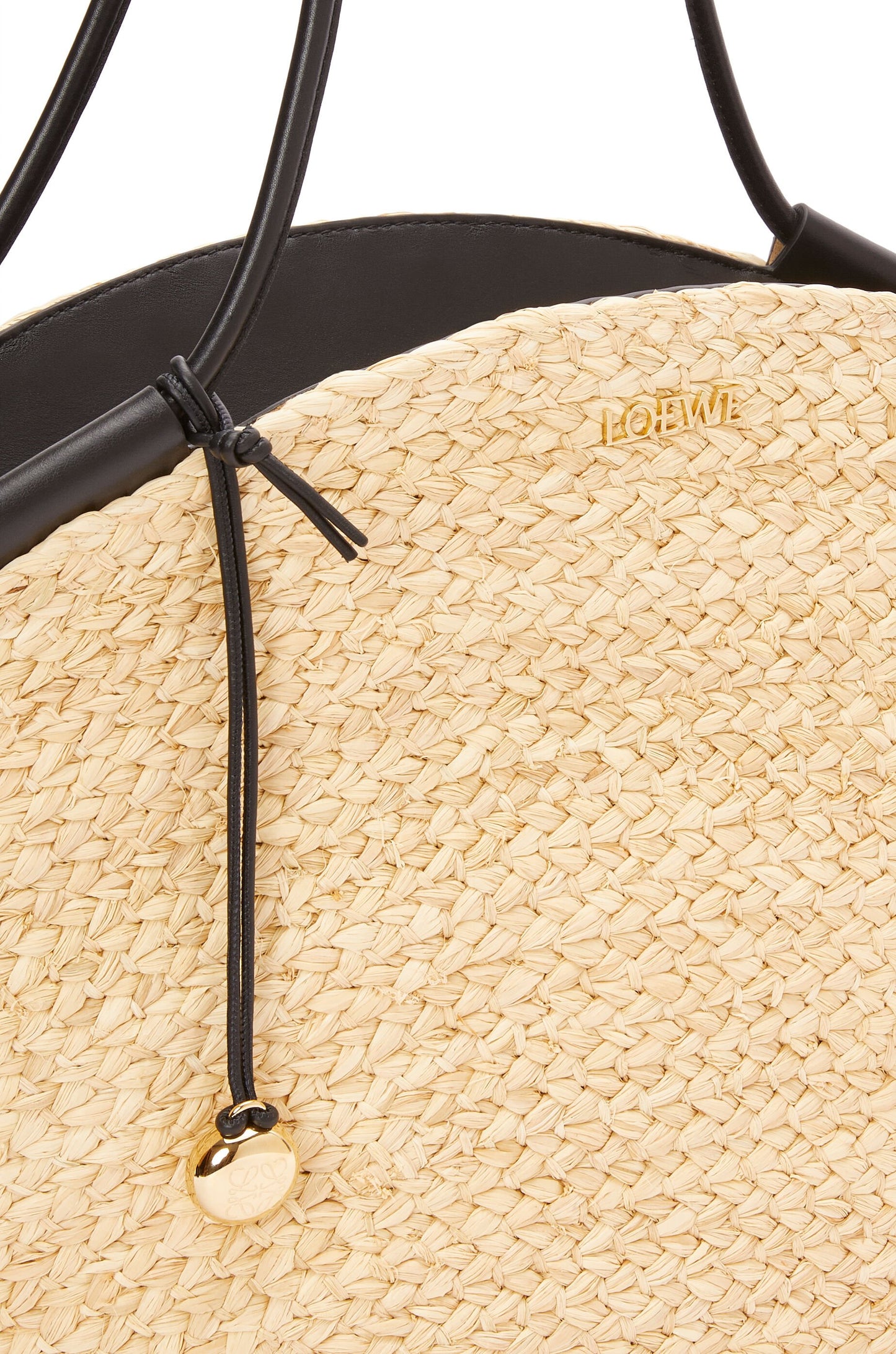 Large Paseo basket in raffia and nappa calfskin