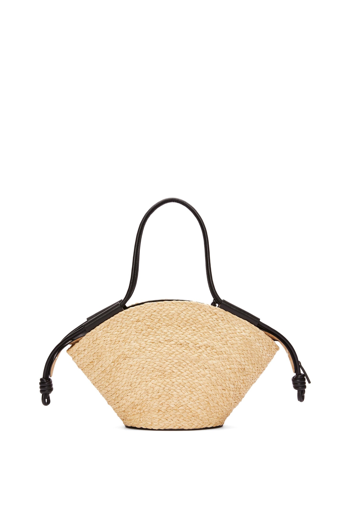 Small Paseo basket in raffia and nappa calfskin