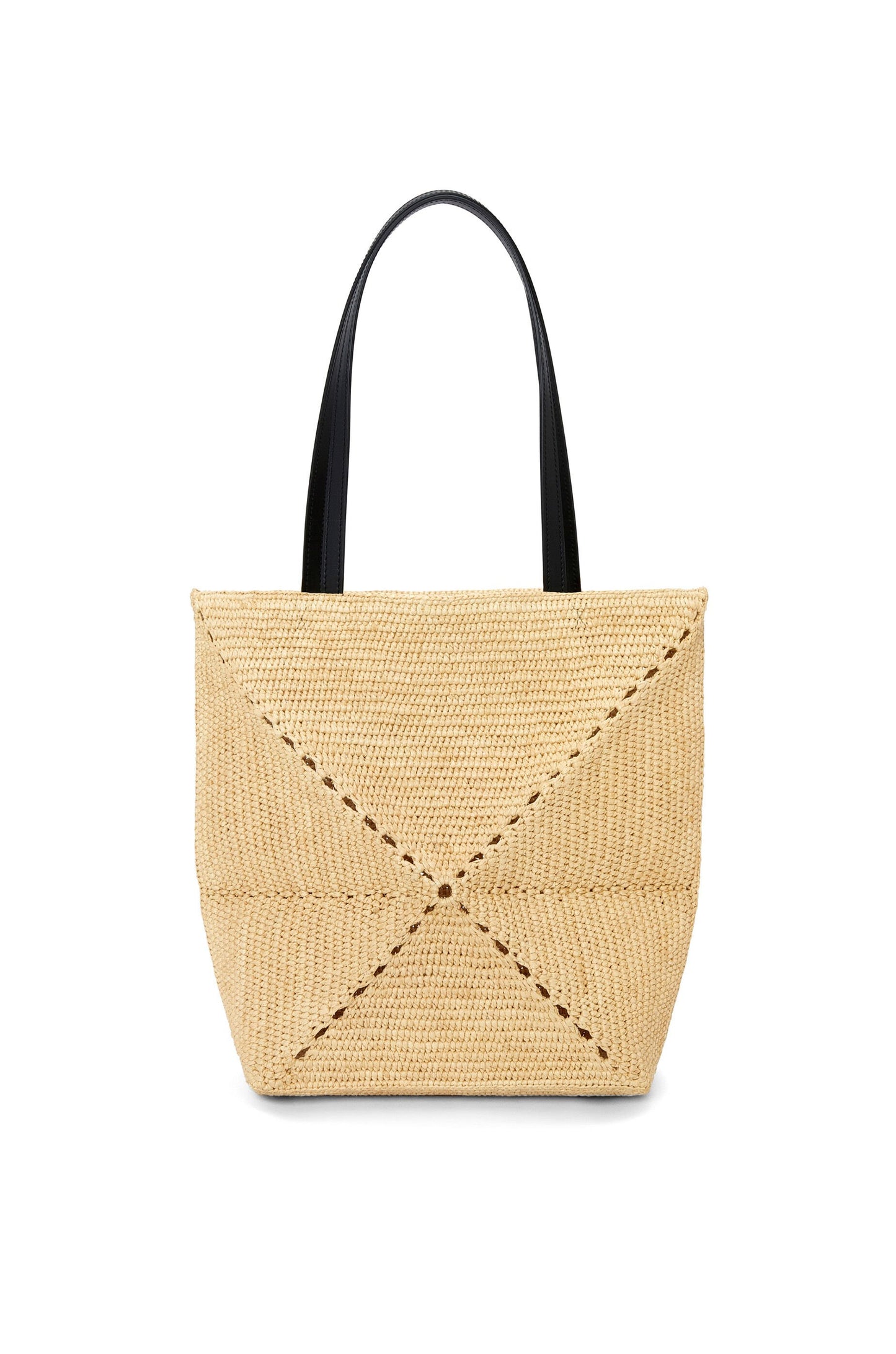 Puzzle Fold Tote in raffia