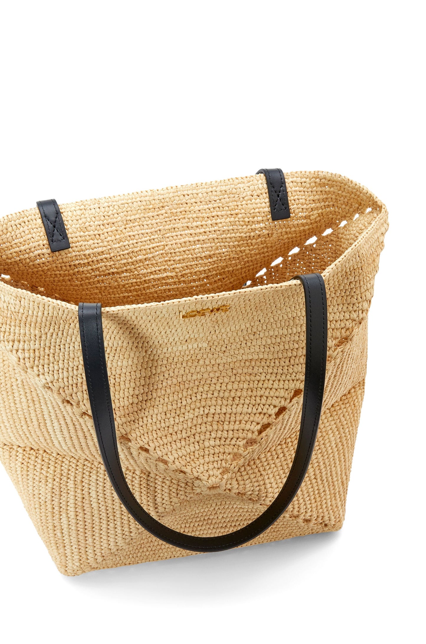 Puzzle Fold Tote in raffia