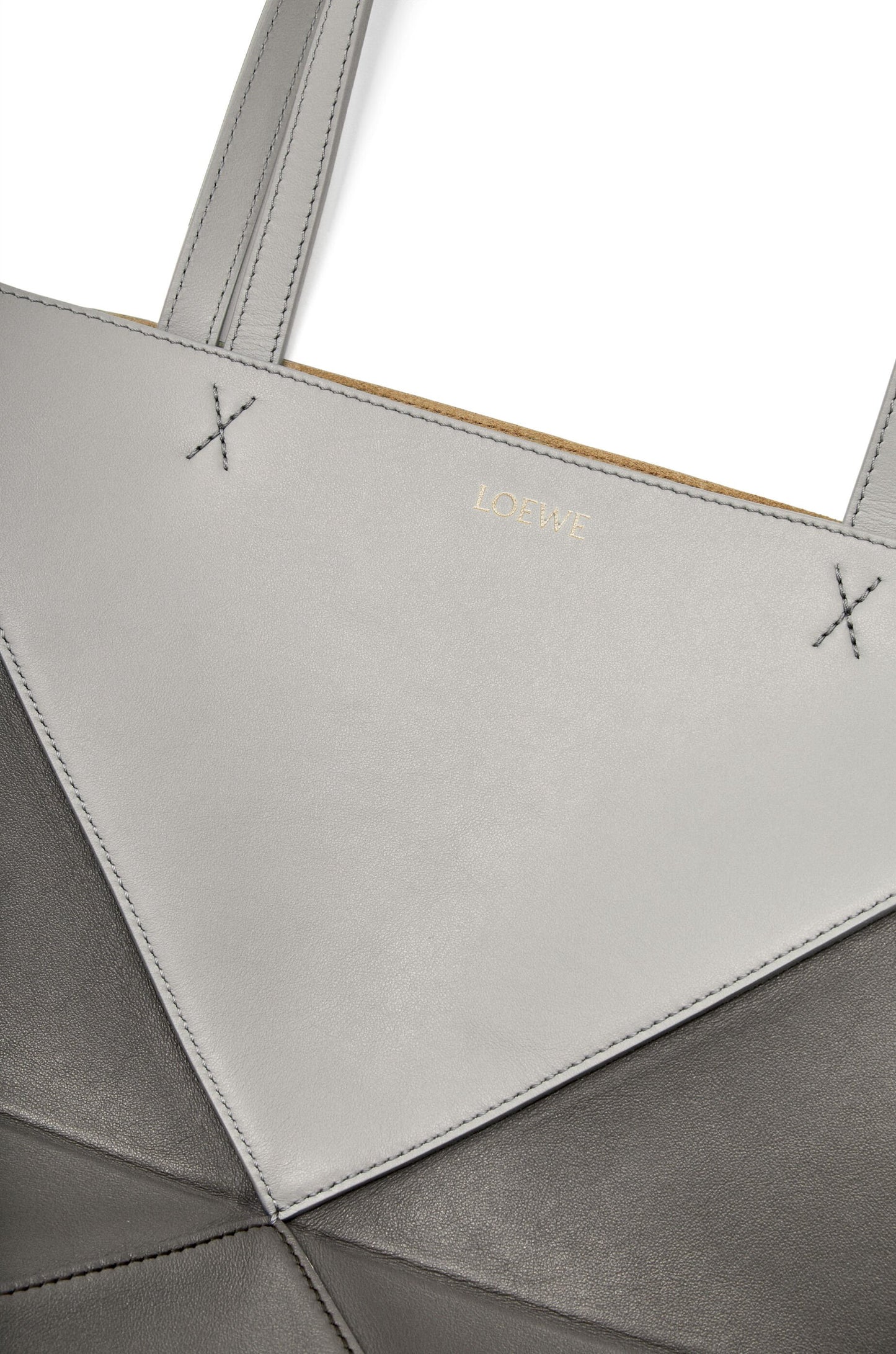 Puzzle Fold Tote in shiny calfskin