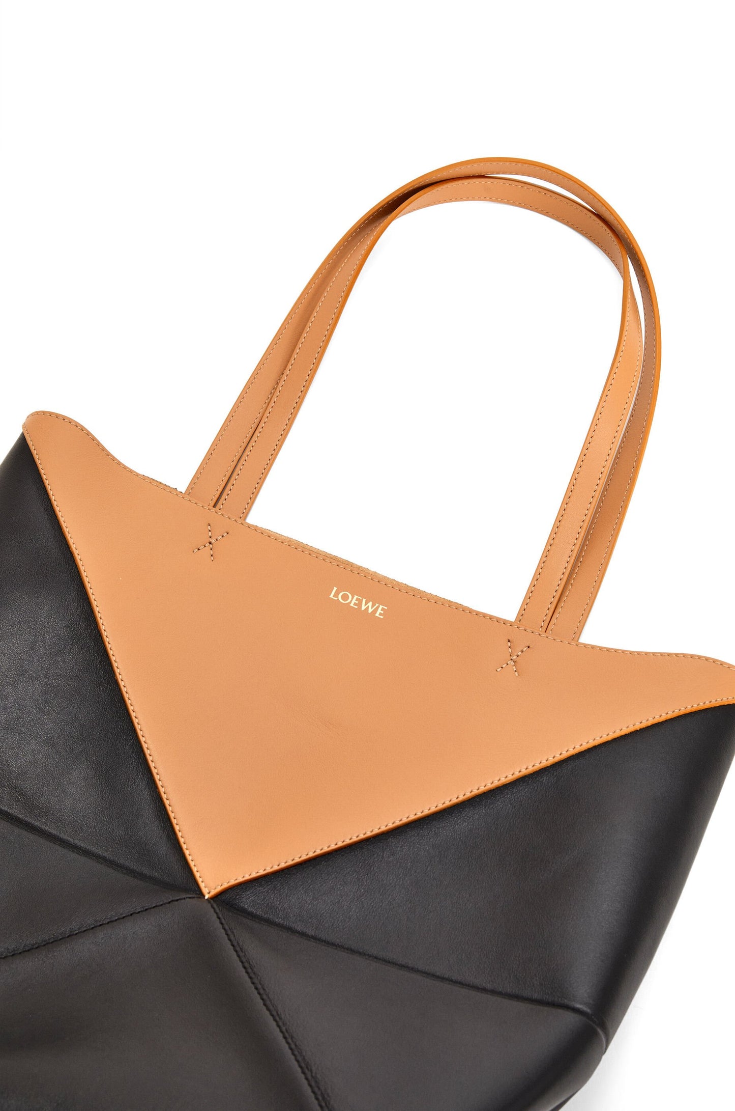 Puzzle Fold Tote in shiny calfskin