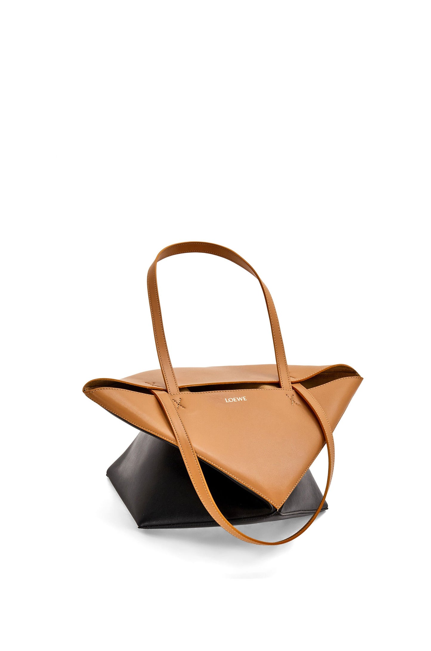 Puzzle Fold Tote in shiny calfskin