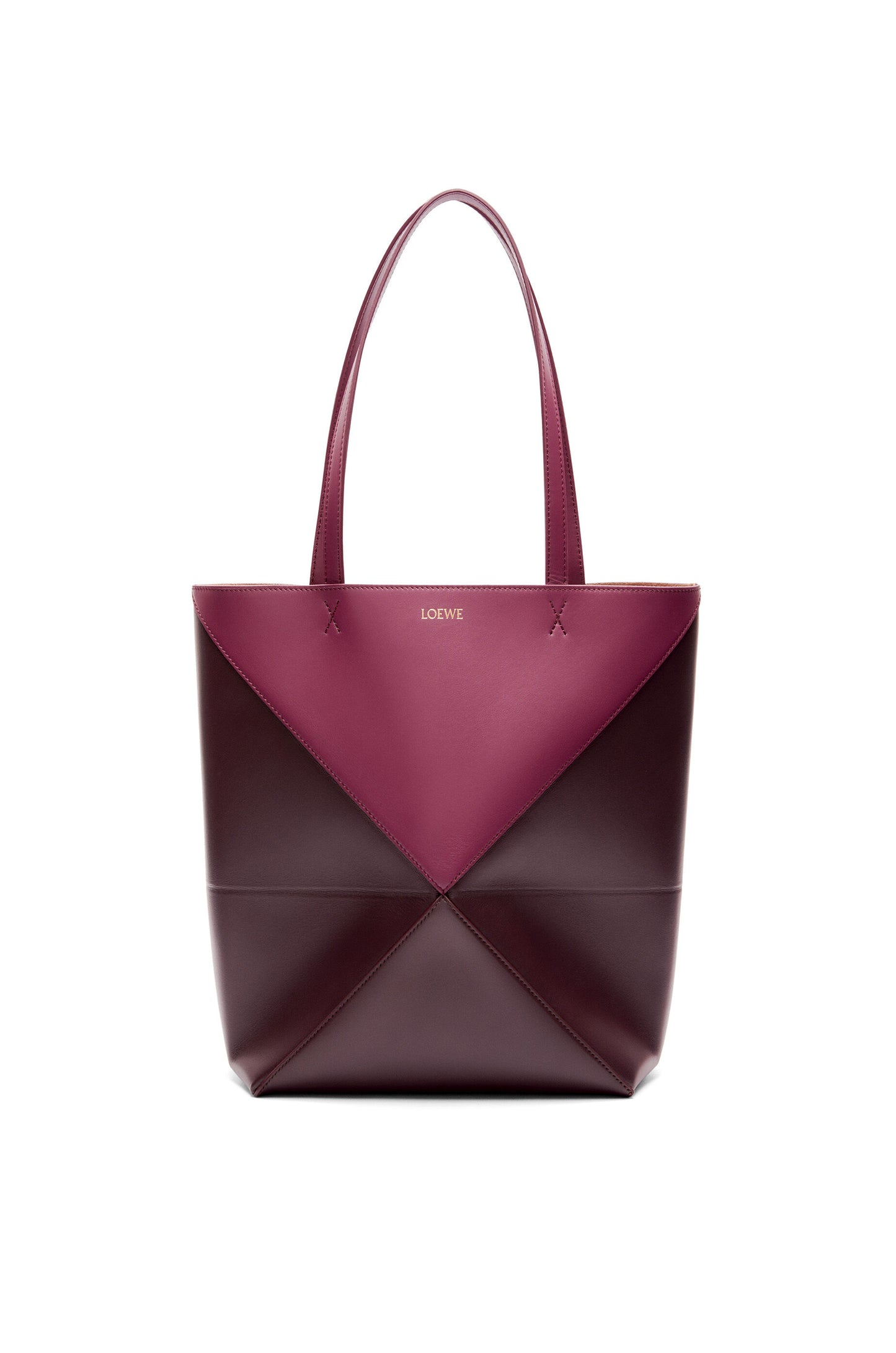 Puzzle Fold Tote in shiny calfskin