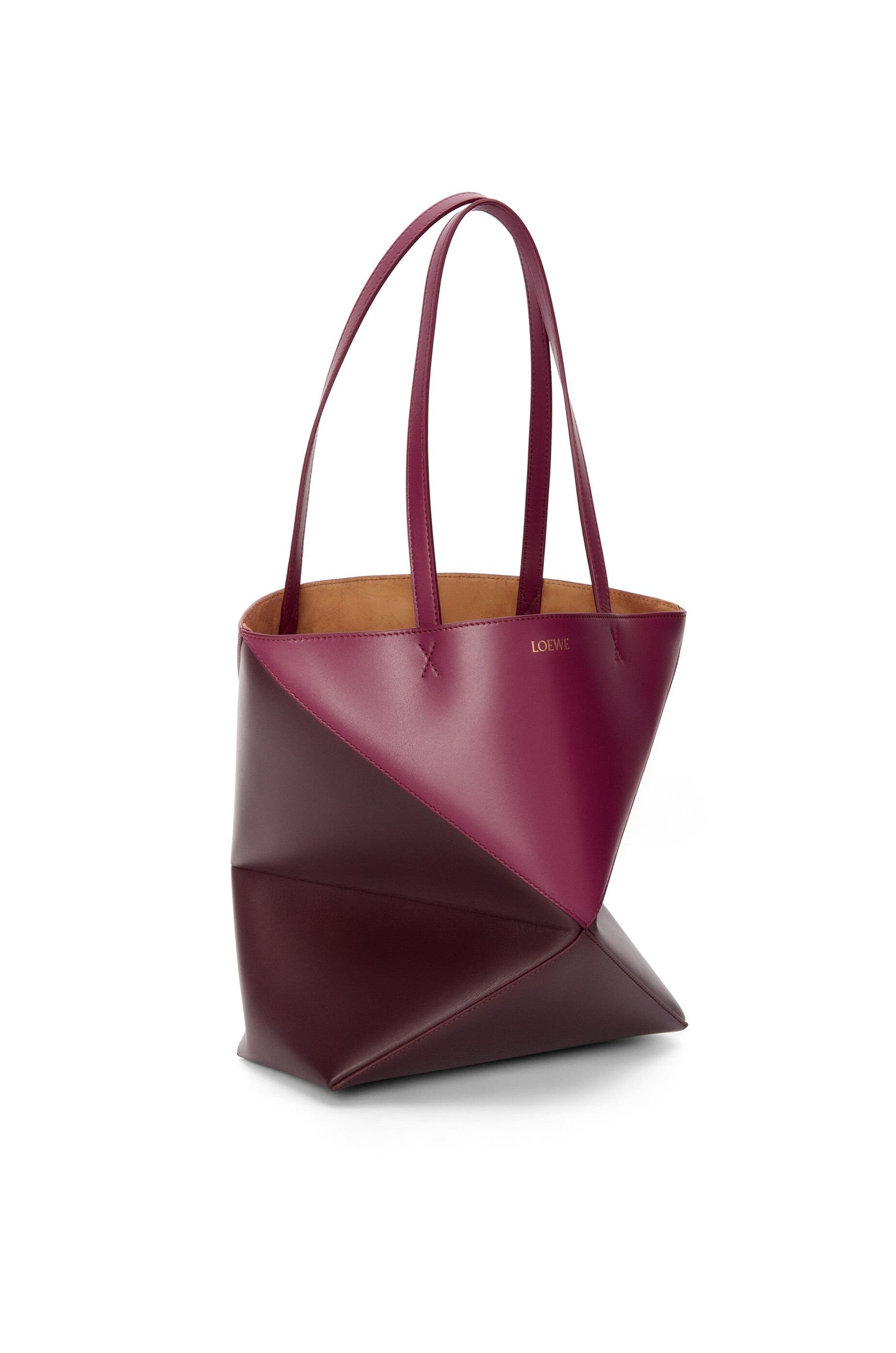 Puzzle Fold Tote in shiny calfskin