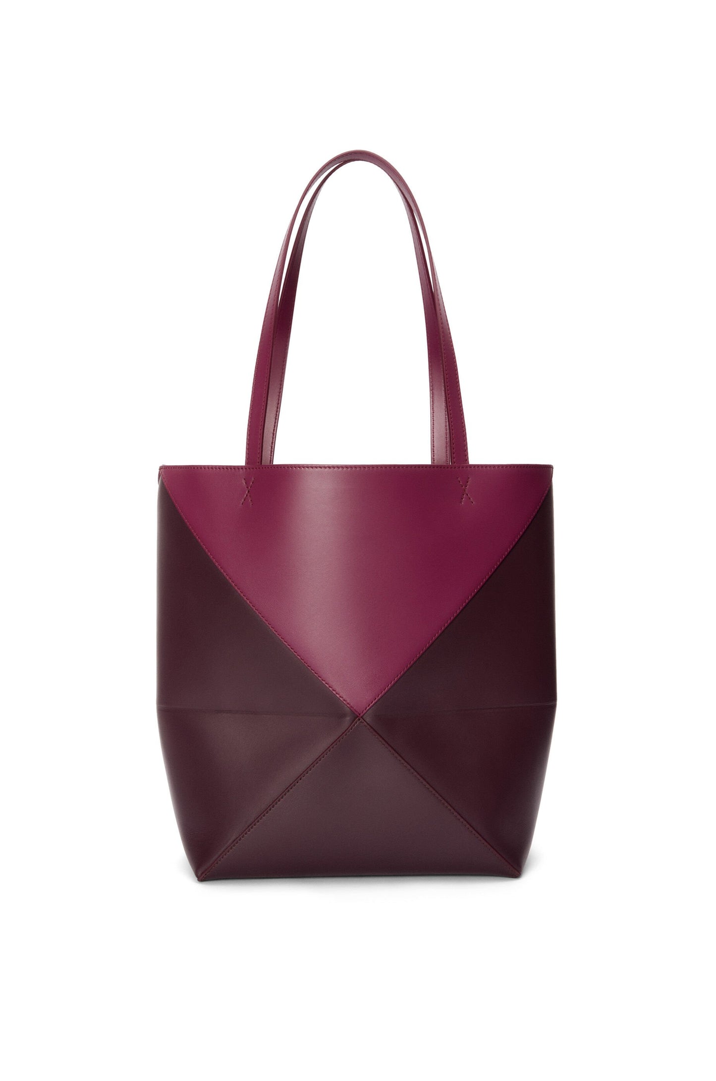 Puzzle Fold Tote in shiny calfskin